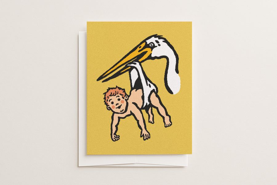 Stork + Baby - Blank Card