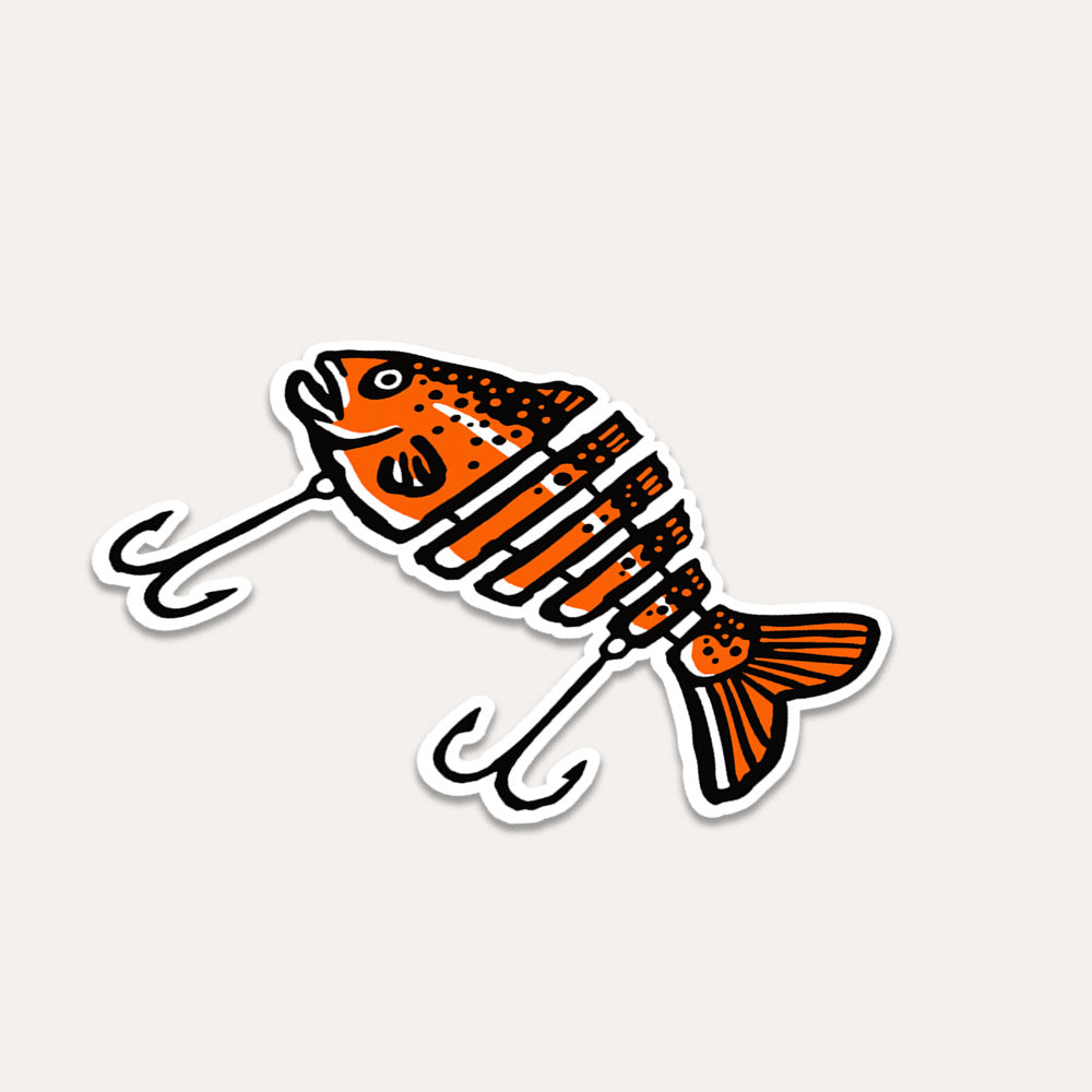 Orange Fishing Lure - Vinyl Sticker