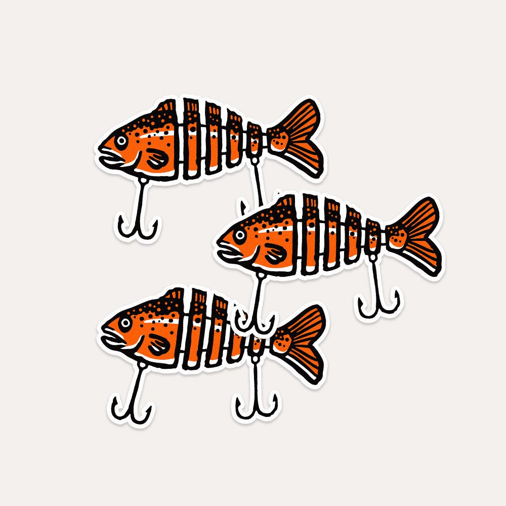 Orange Fishing Lure - Vinyl Sticker