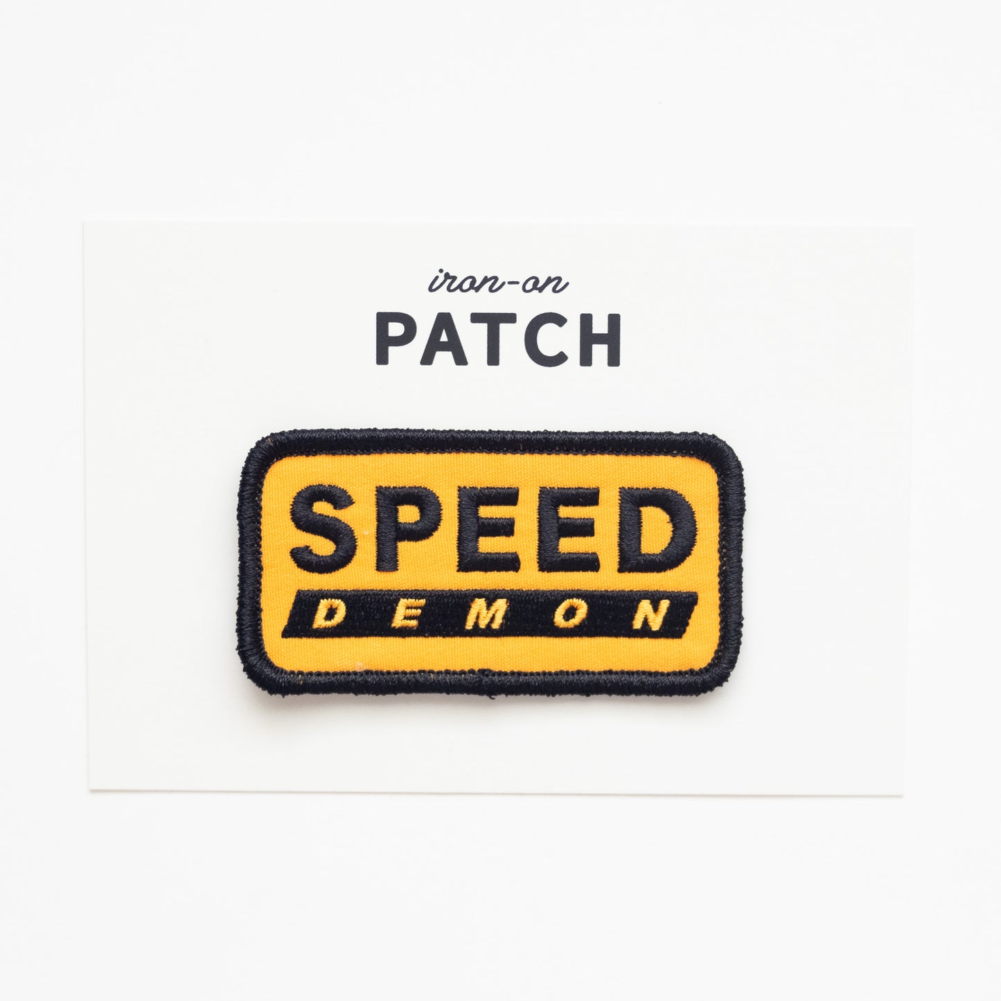 Speed Demon - Iron On Patch - Black and Gold