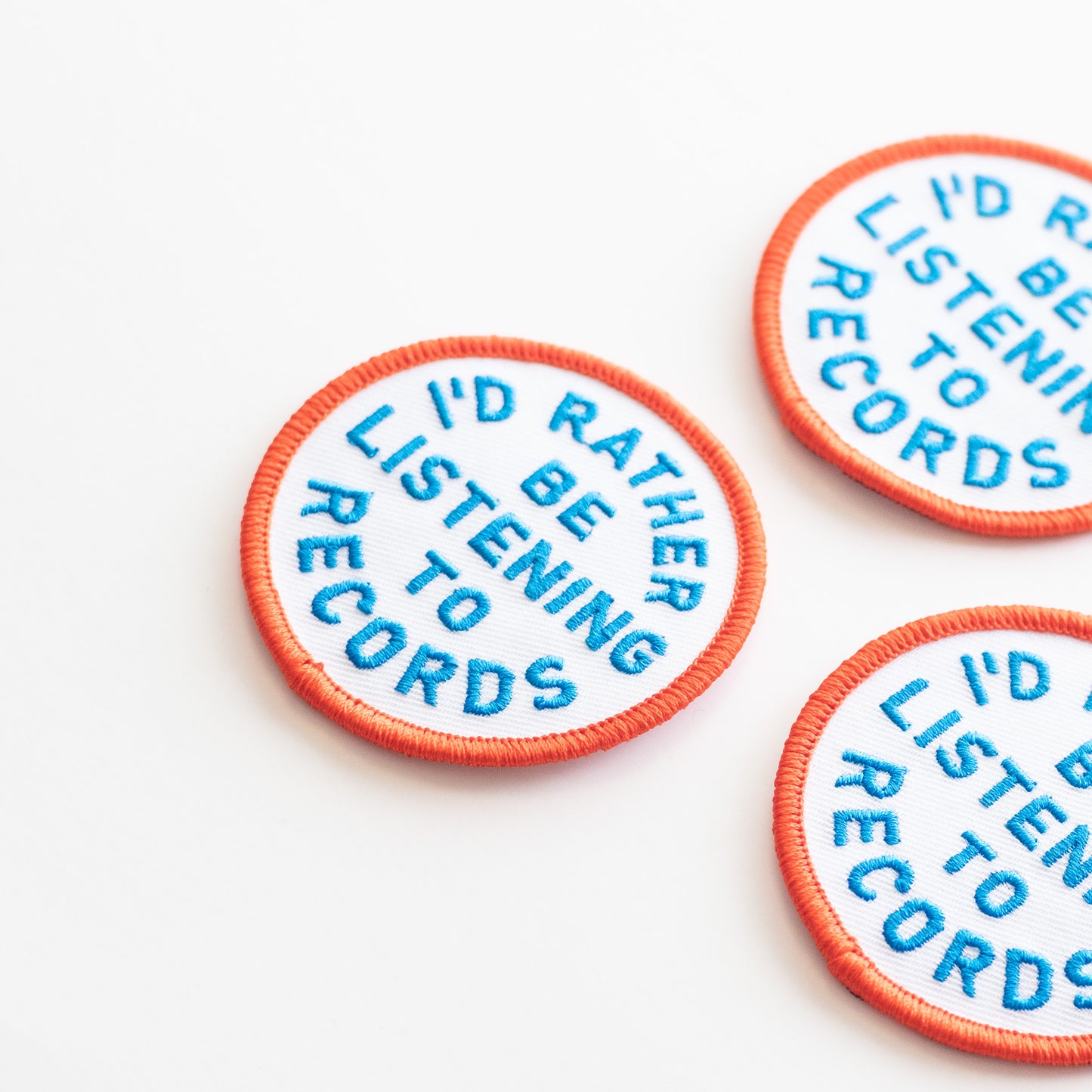 I'd Rather be Listening to Records - Iron On Patch