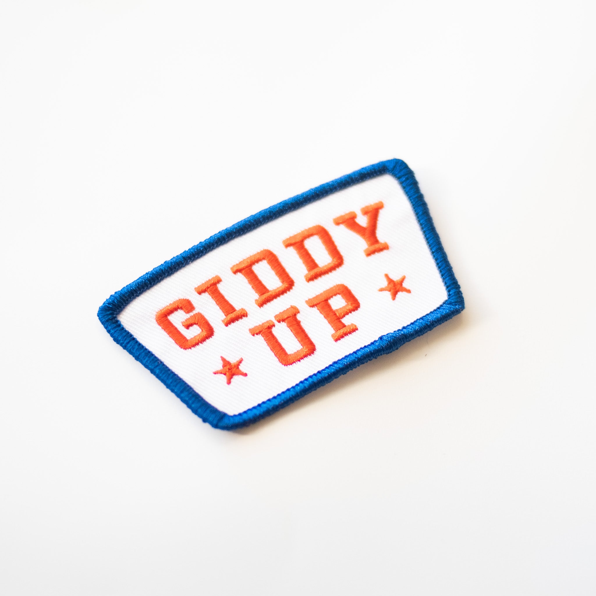 Giddy Up - Iron On Patch - Red, White and Blue