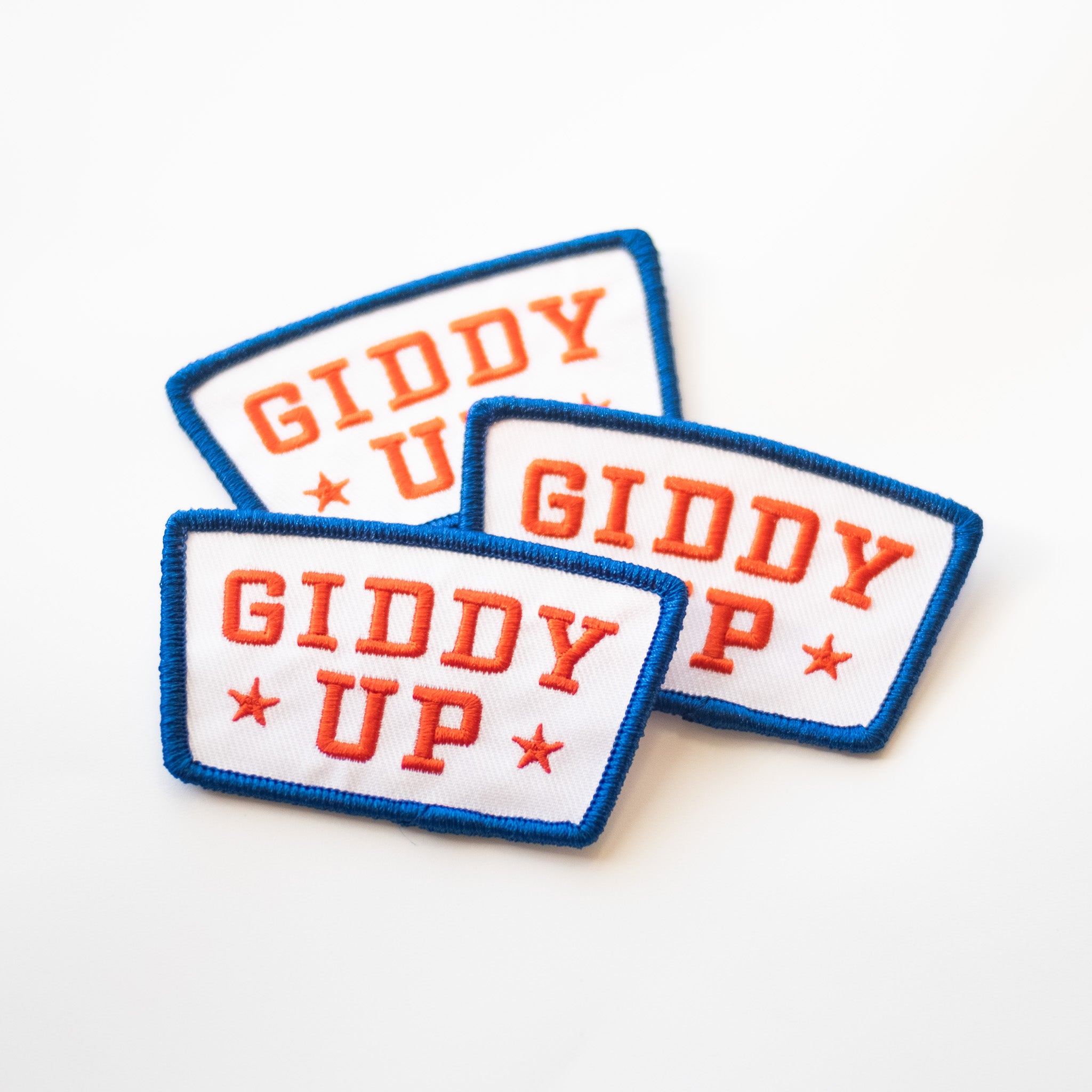 Giddy Up - Iron On Patch - Red, White and Blue