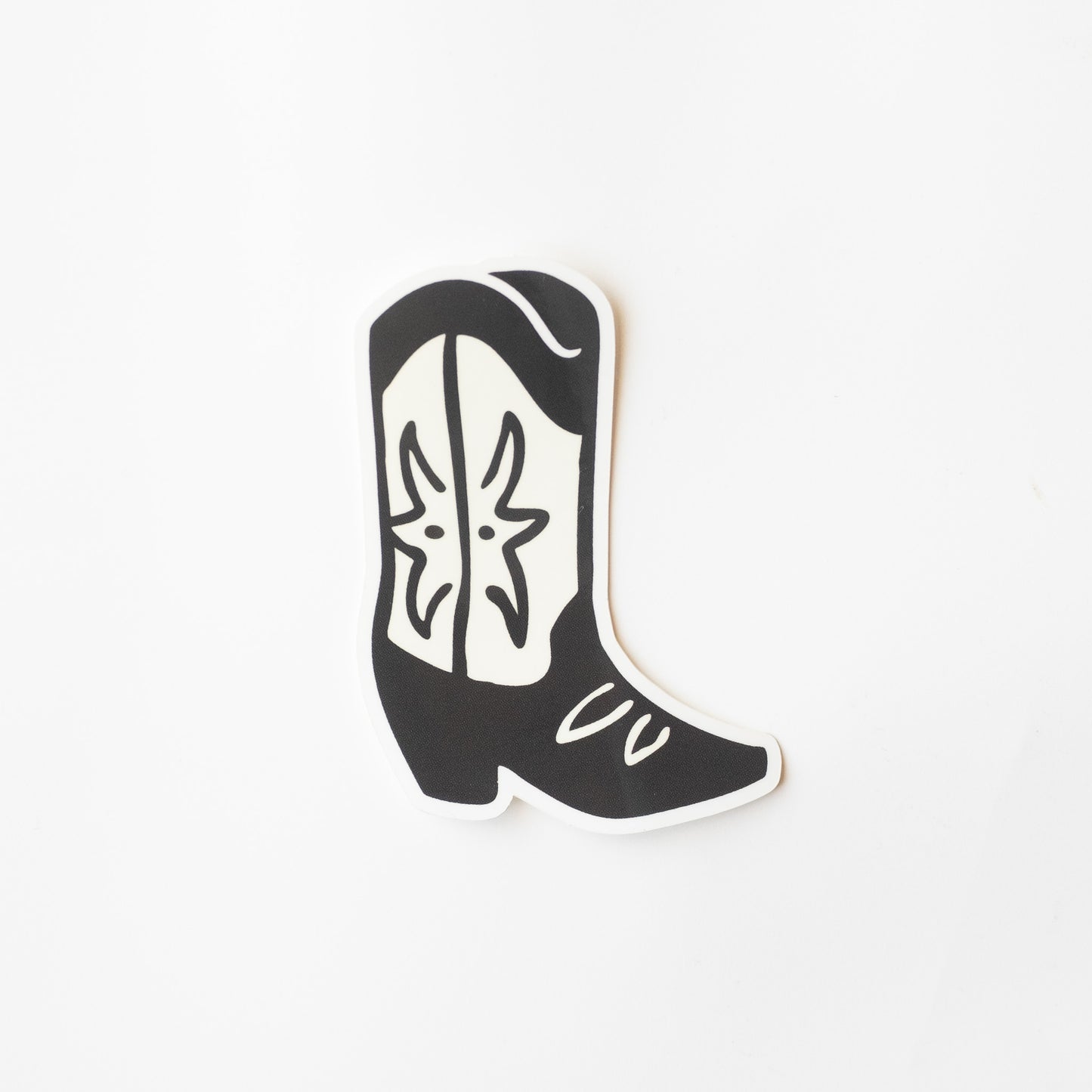 Cowgirl Boots Vinyl Sticker - Black and White