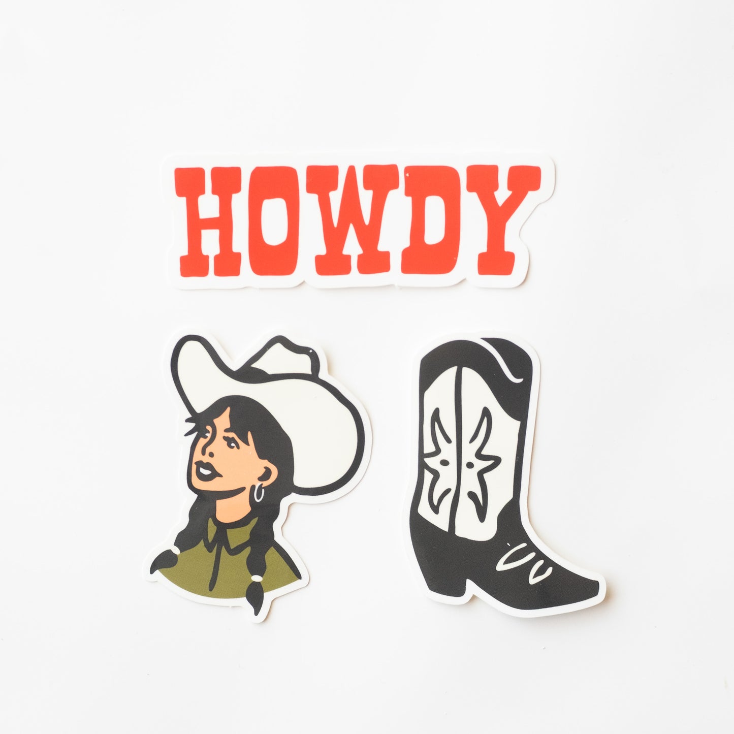 Country Cowgirl Three Pack of Vinyl Stickers