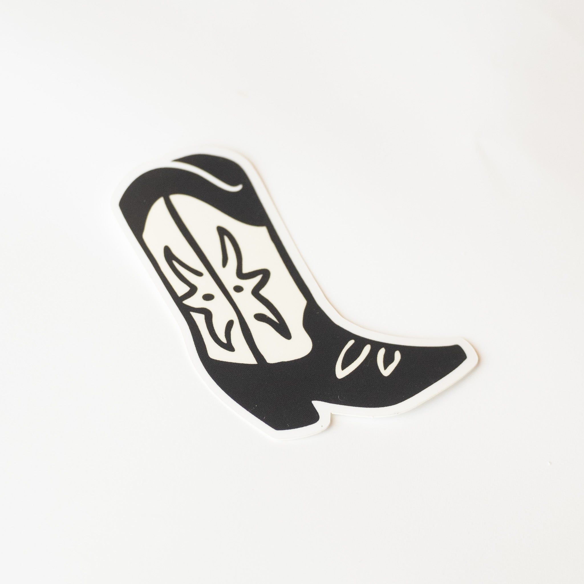 Cowgirl Boots Vinyl Sticker - Black and White