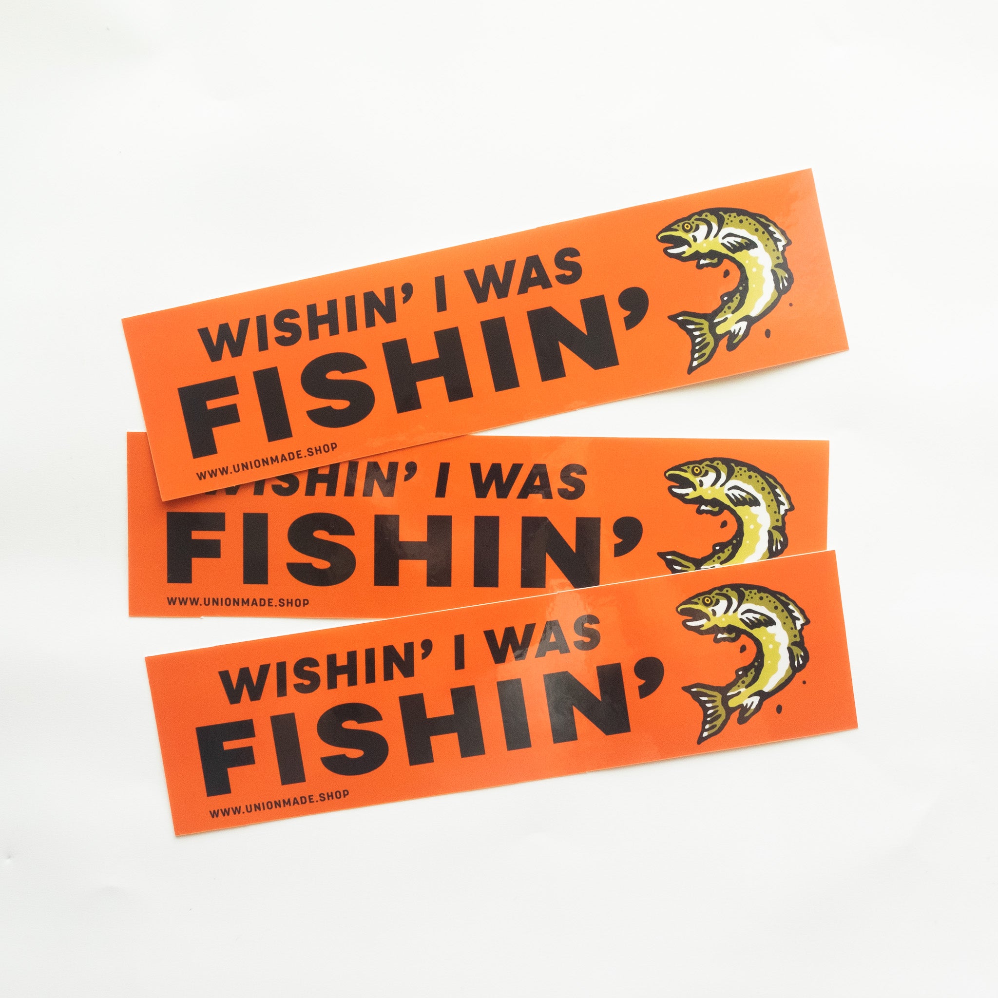 Wishin' I Was Fishin' - Bumper Sticker