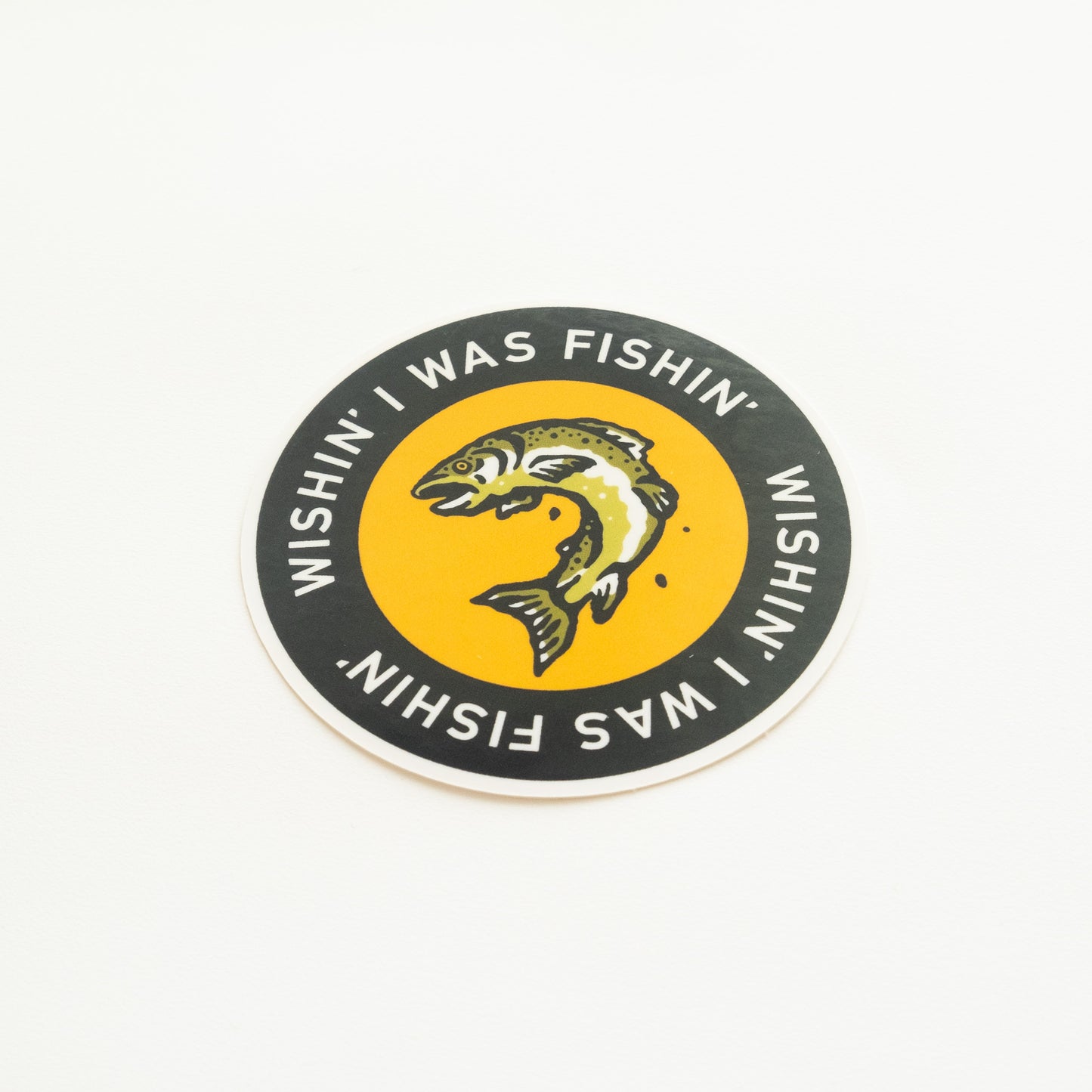 Wishin' I Was Fishin' Vinyl Sticker