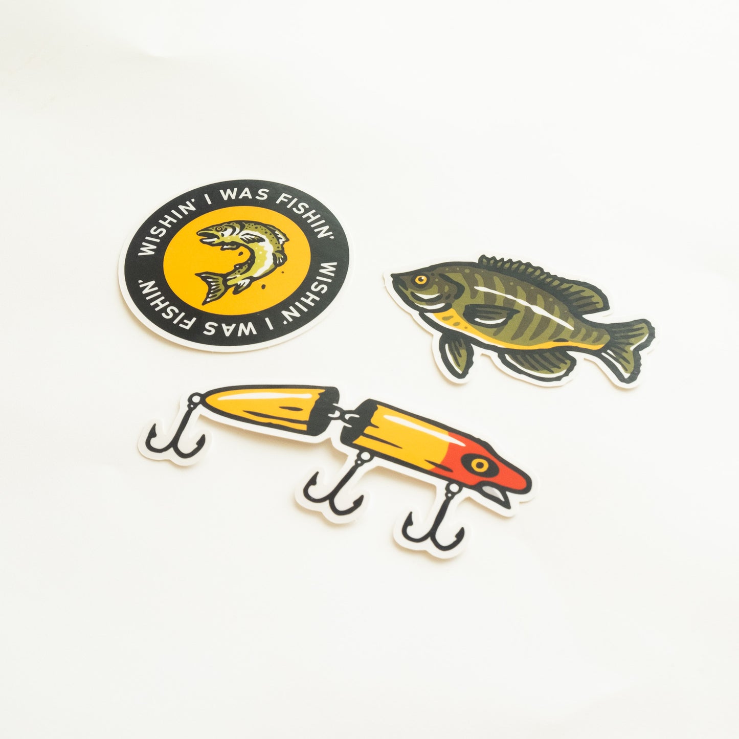 Fishing Three Pack of Vinyl Stickers