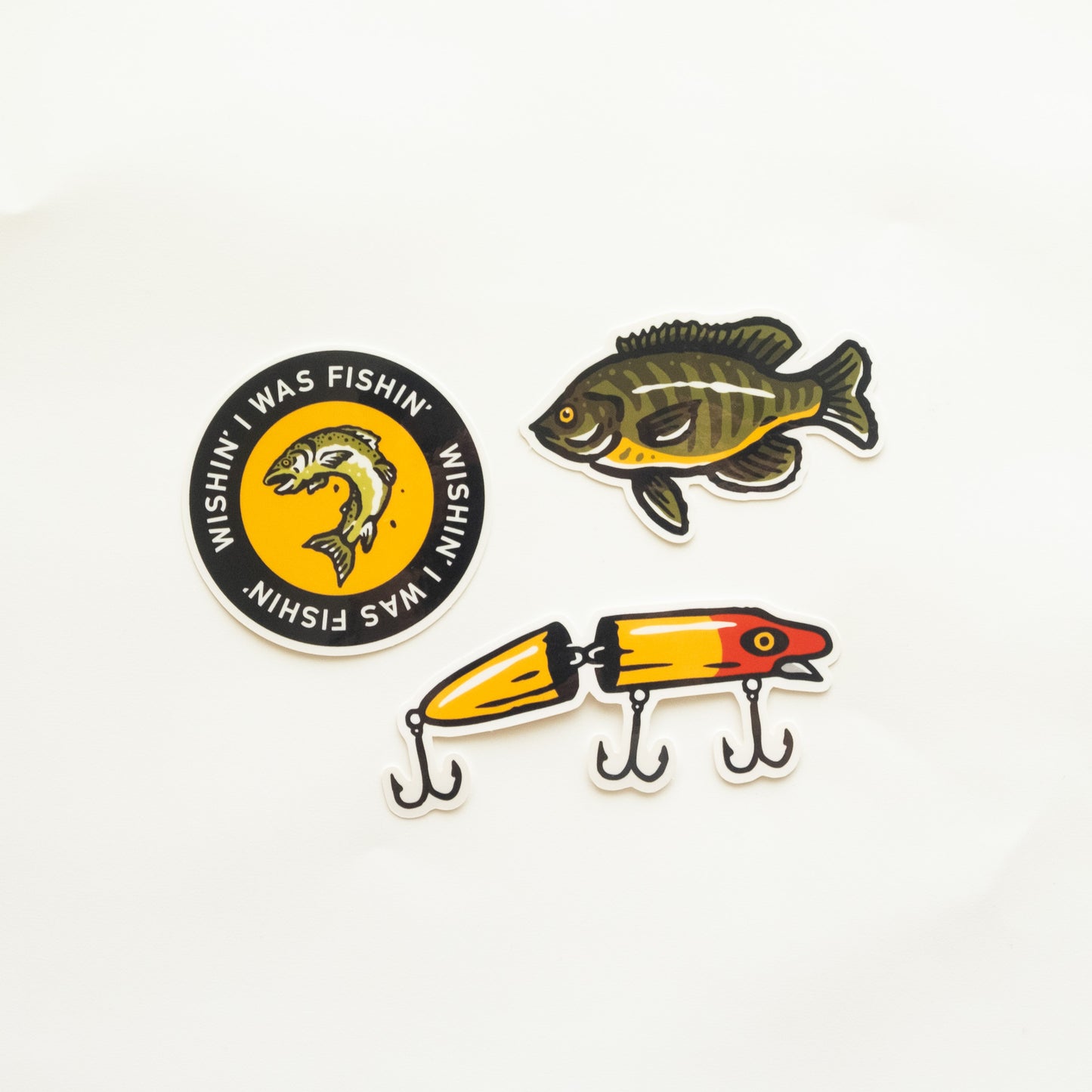 Fishing Three Pack of Vinyl Stickers