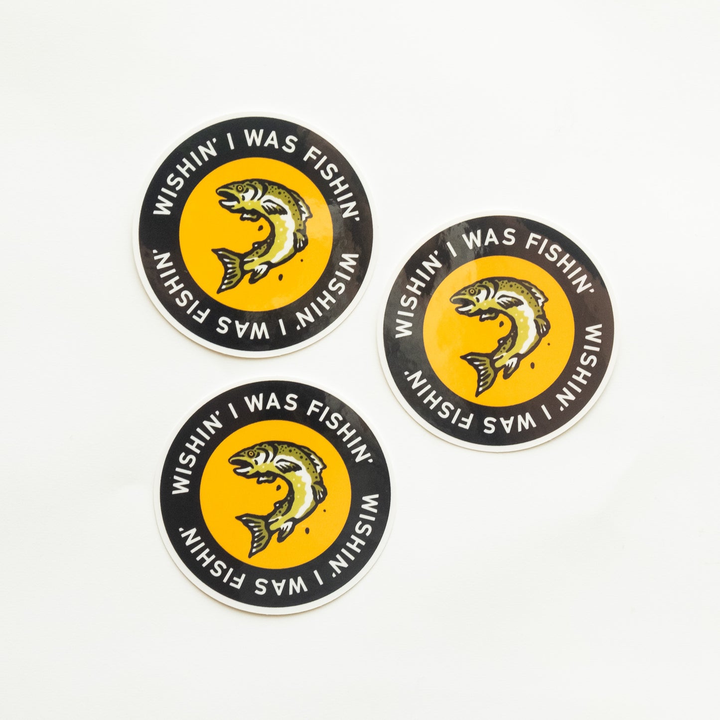 Wishin' I Was Fishin' Vinyl Sticker