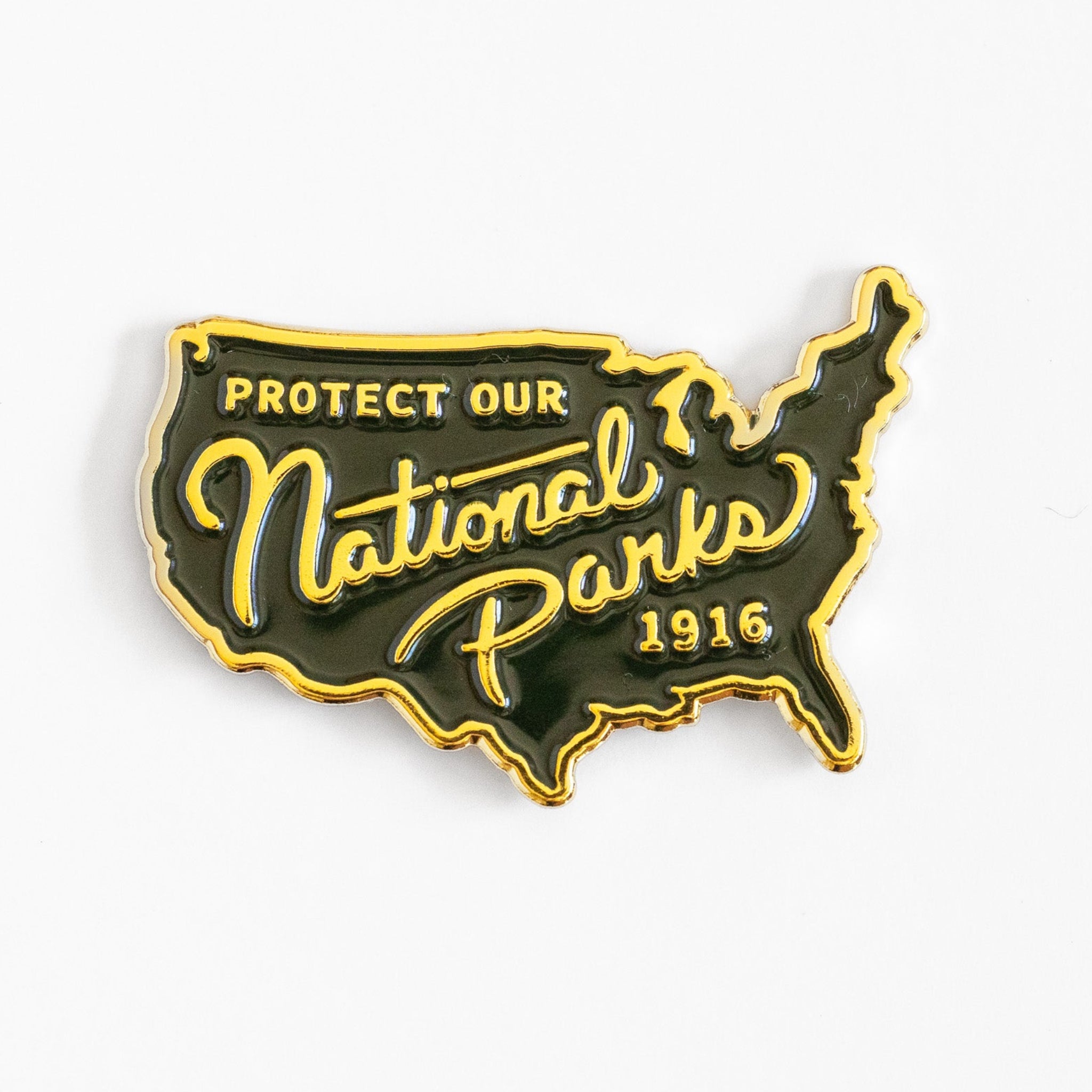 Protect Our National Parks Enamel Pin - Metallic Gold