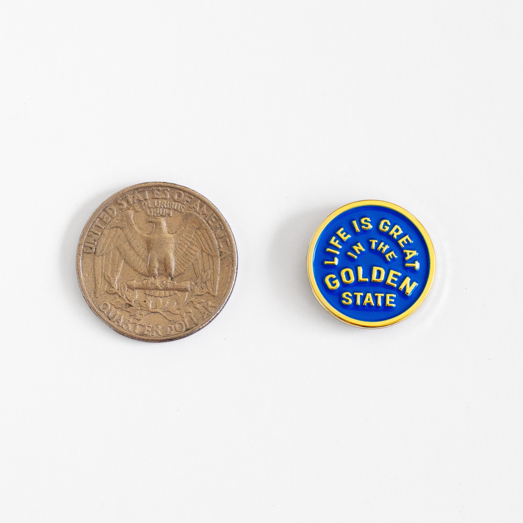 Life Is Great In The Golden State Enamel Pin - Metallic Gold