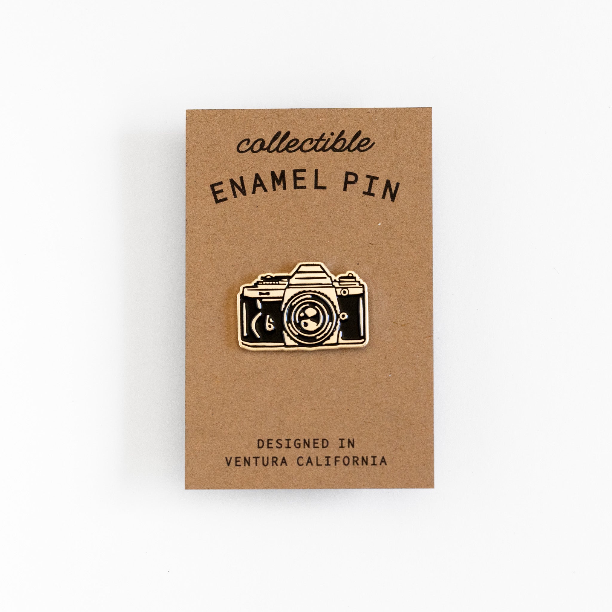 Film Camera Enamel Pin - Metallic Silver