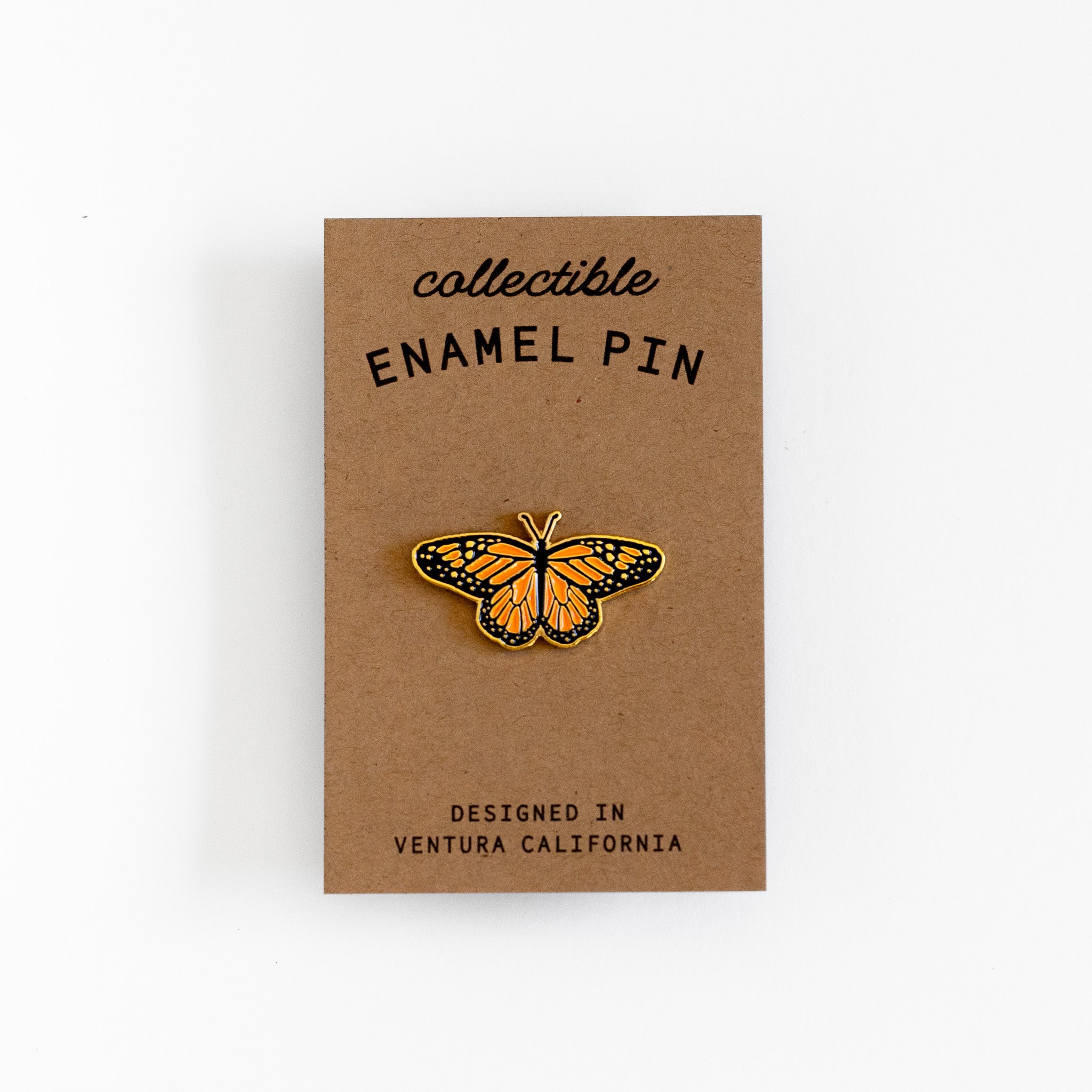 Monarch Butterfly Enamel Pin - Metallic Gold