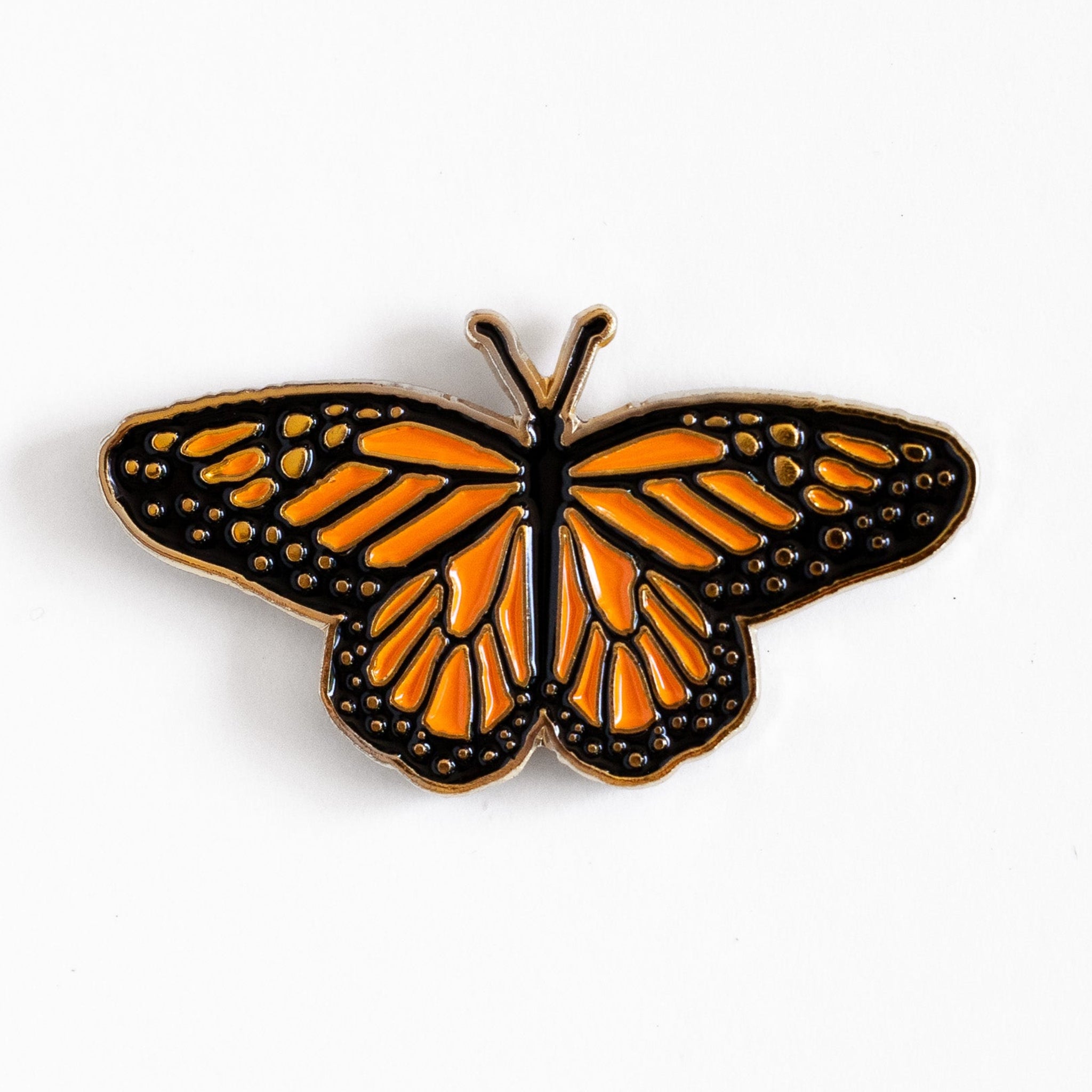 Monarch Butterfly Enamel Pin - Metallic Gold