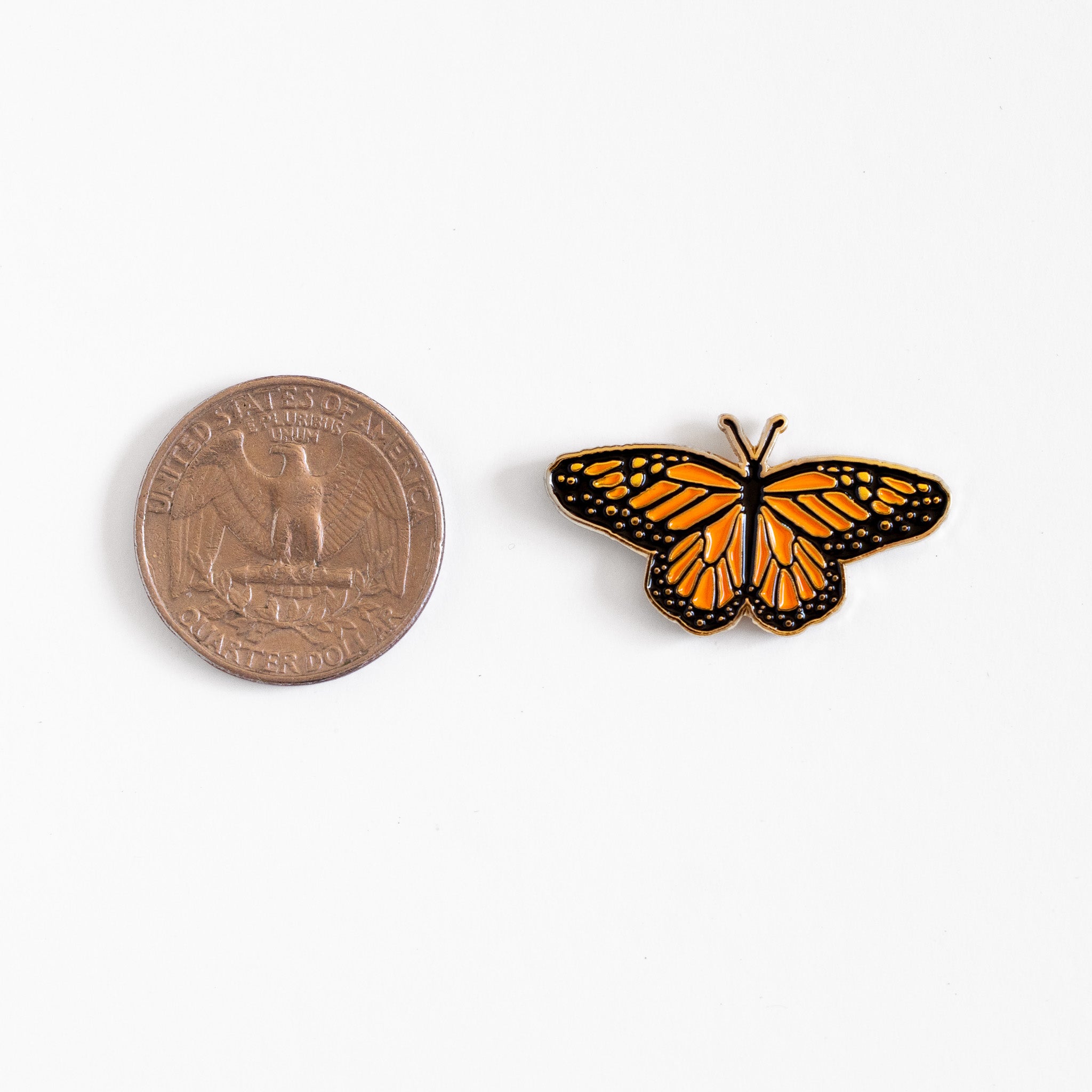 Monarch Butterfly Enamel Pin - Metallic Gold