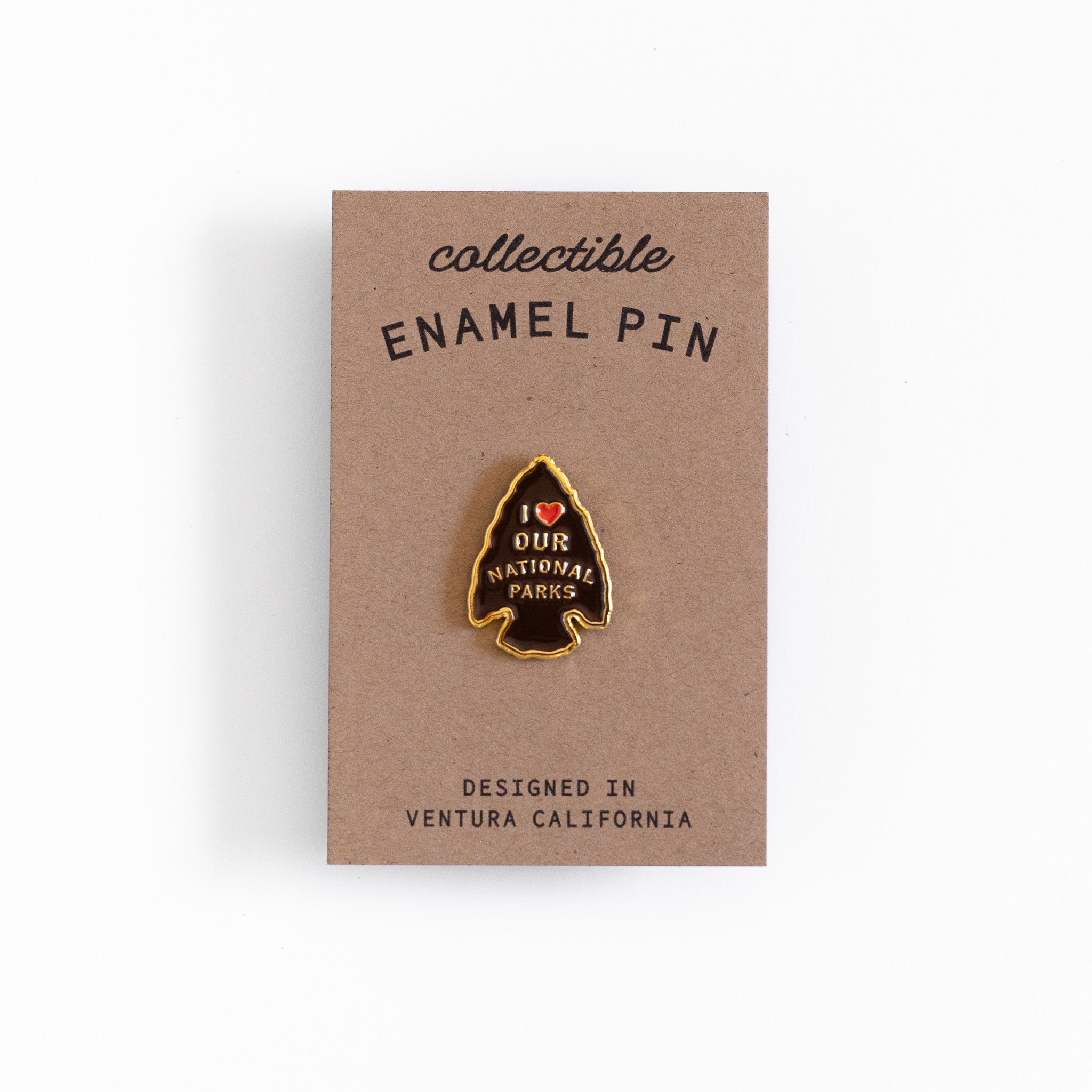 I Love Our National Parks Enamel Pin - Metallic Gold