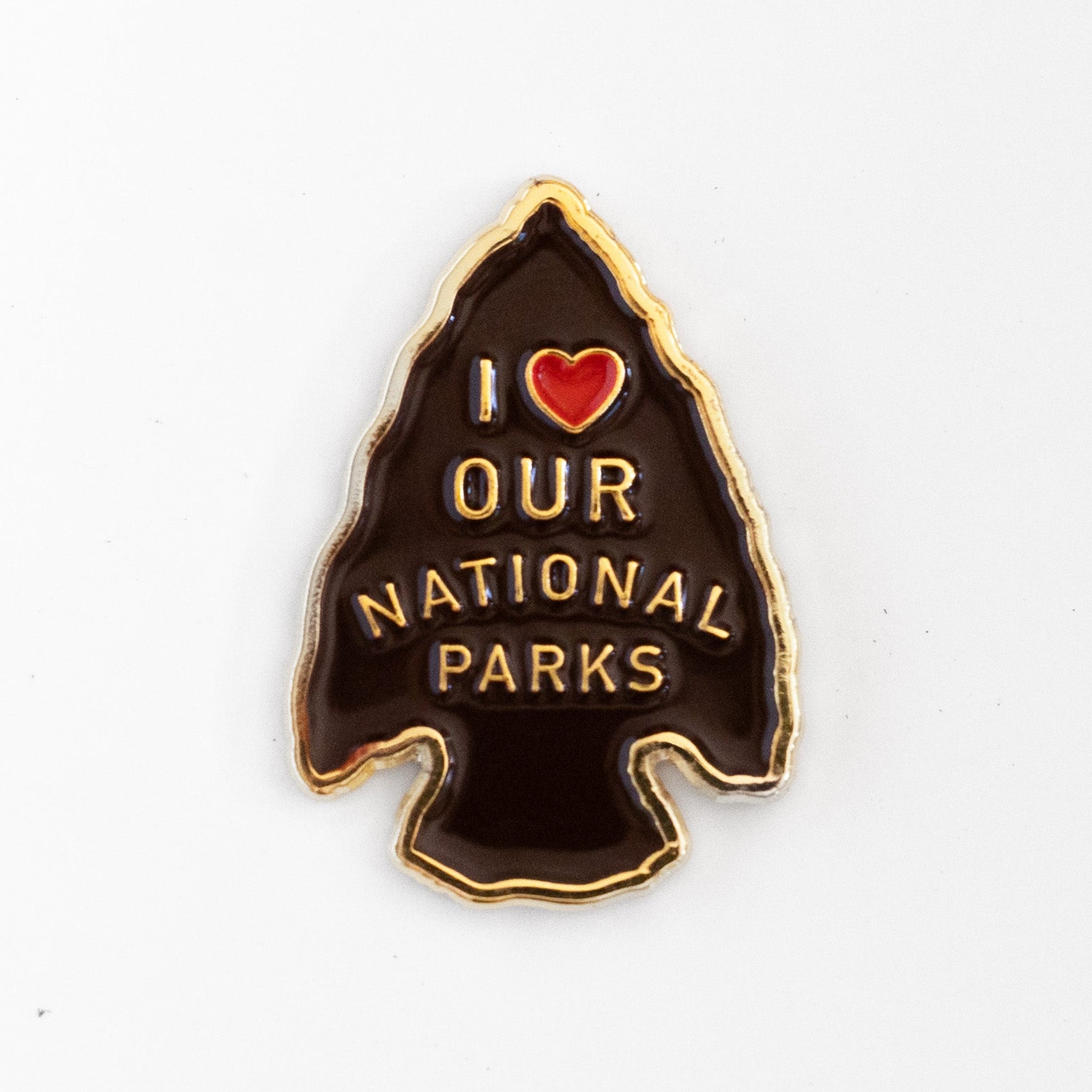 I Love Our National Parks Enamel Pin - Metallic Gold