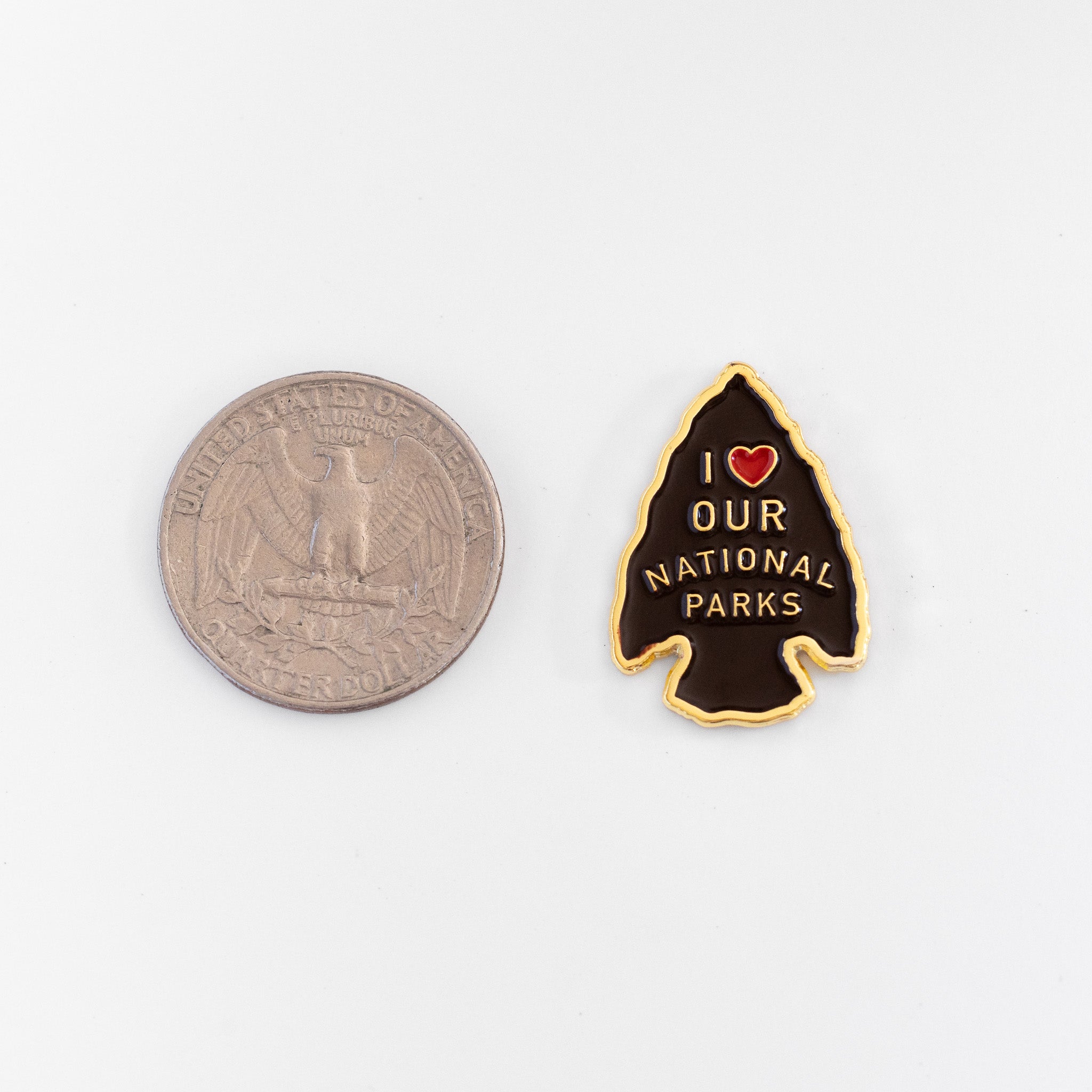I Love Our National Parks Enamel Pin - Metallic Gold