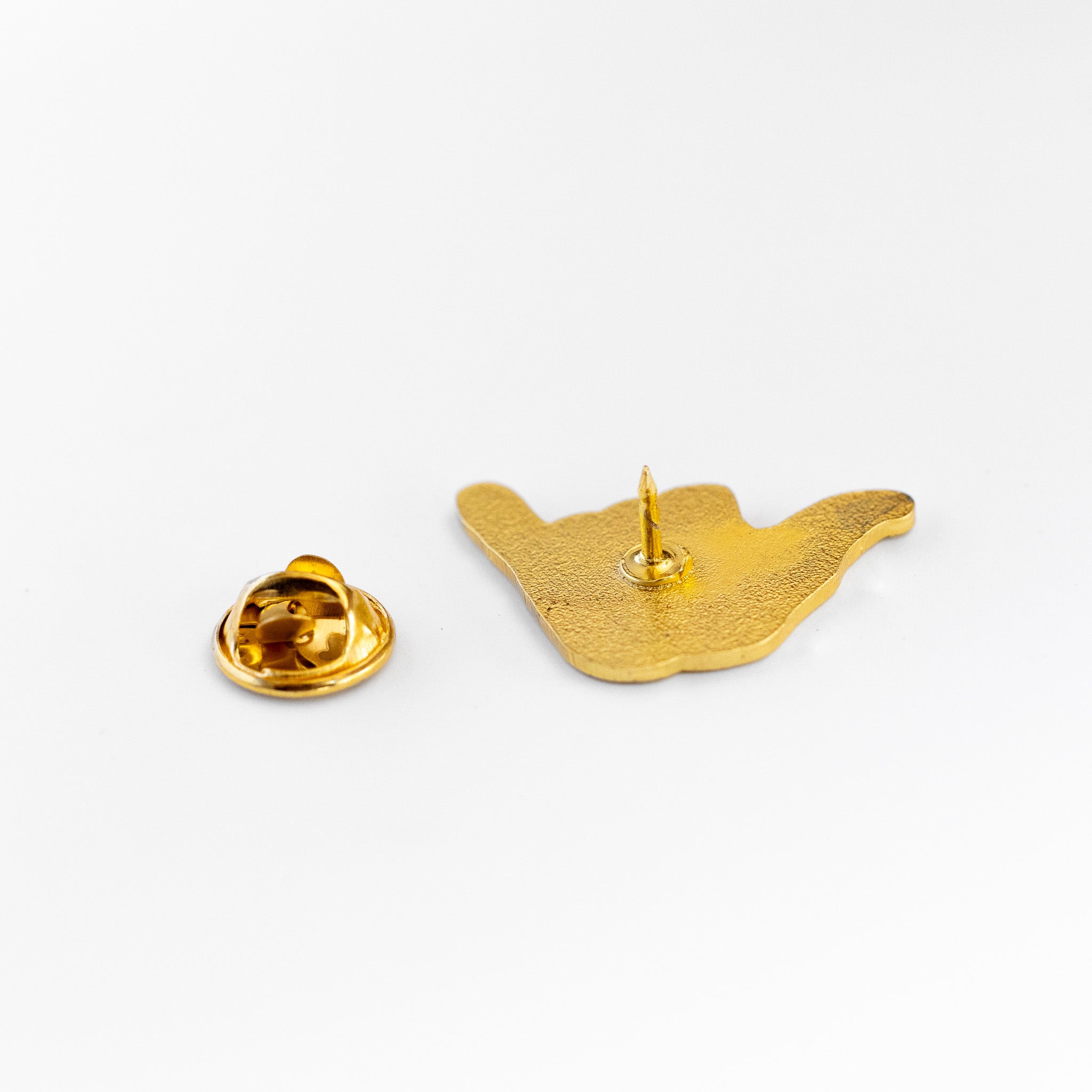 Hang Loose Hand Enamel Pin - Metallic Gold