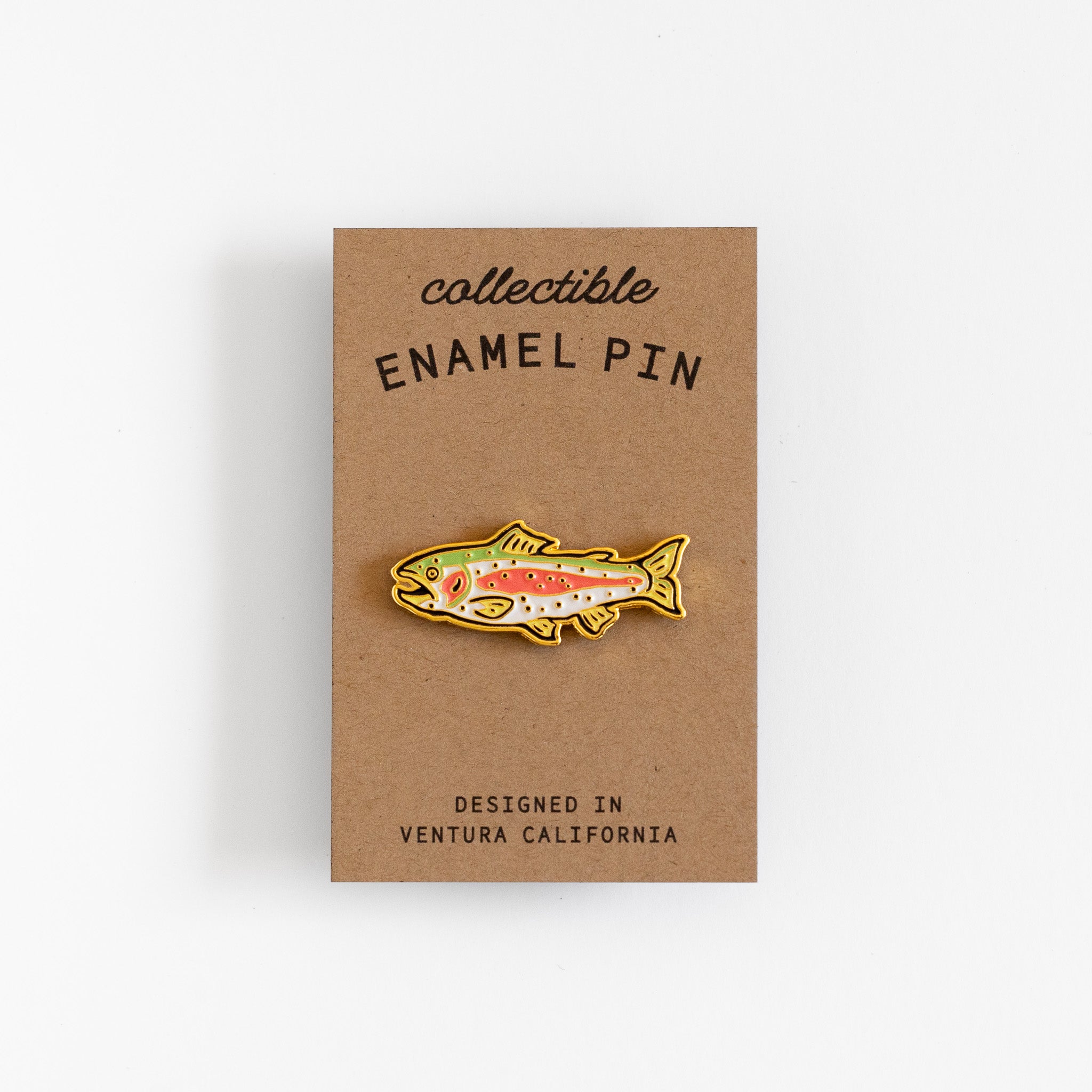 Rainbow Trout Enamel Pin - Metallic Gold