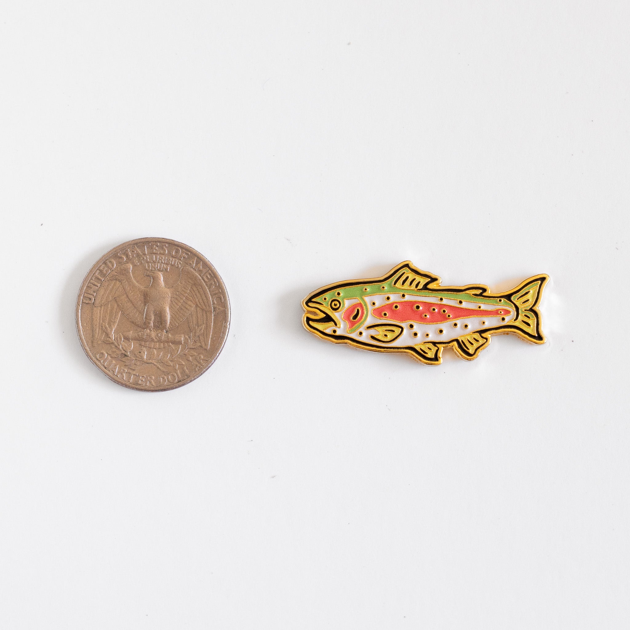 Rainbow Trout Enamel Pin - Metallic Gold