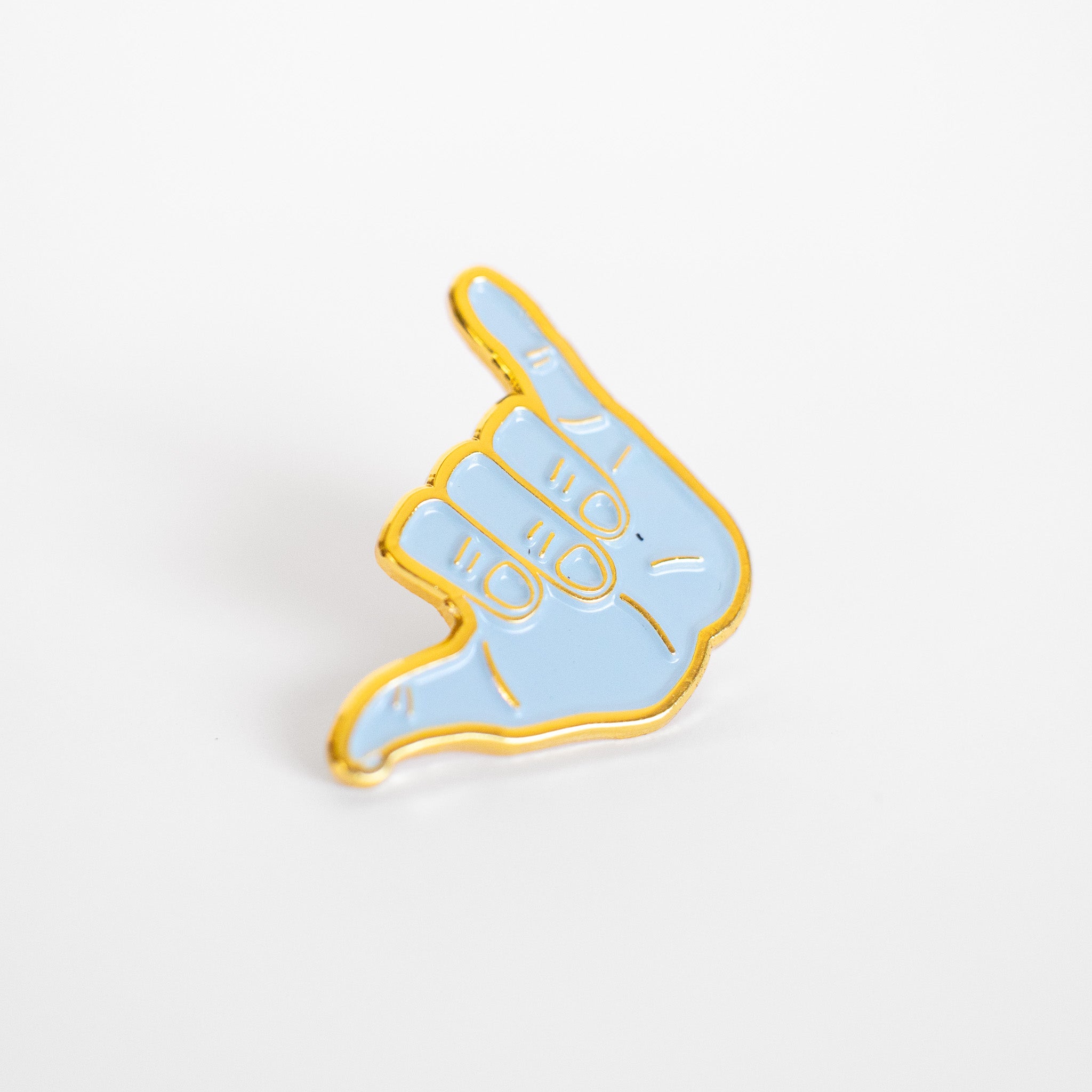 Hang Loose Hand Enamel Pin - Metallic Gold