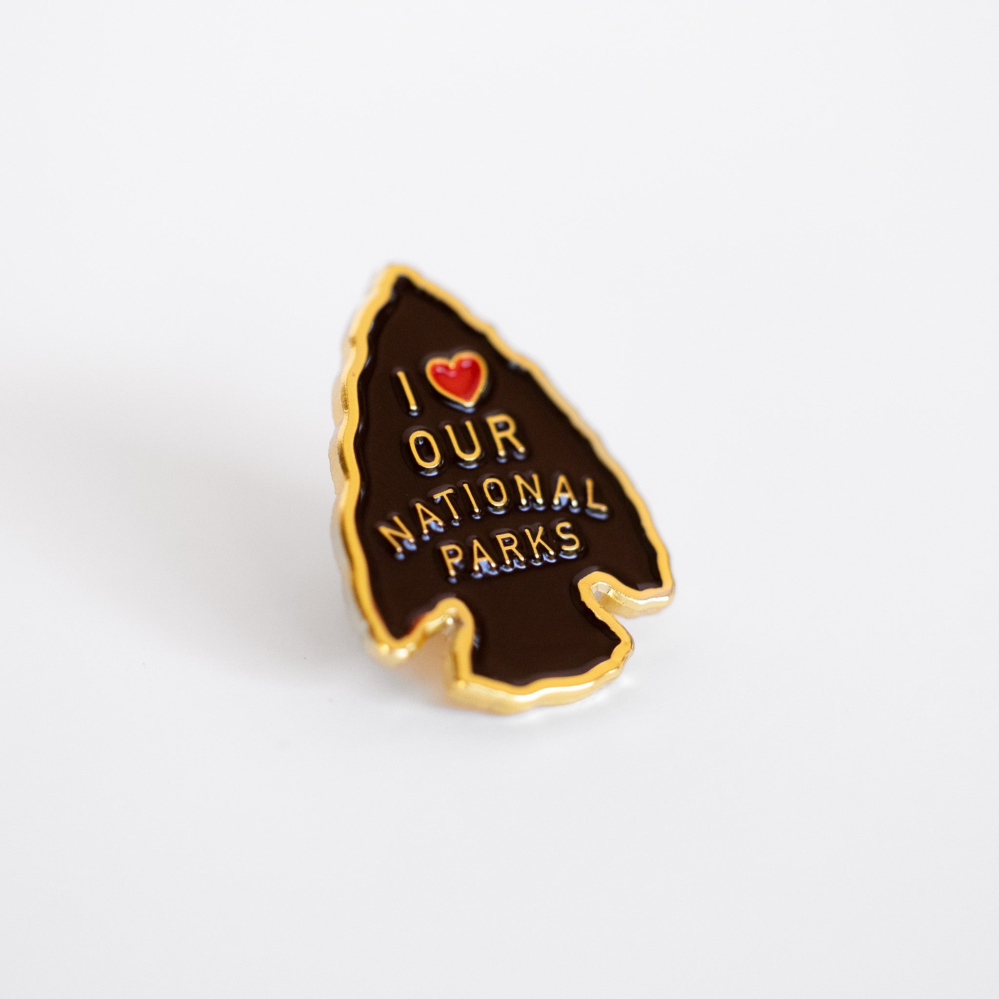 I Love Our National Parks Enamel Pin - Metallic Gold