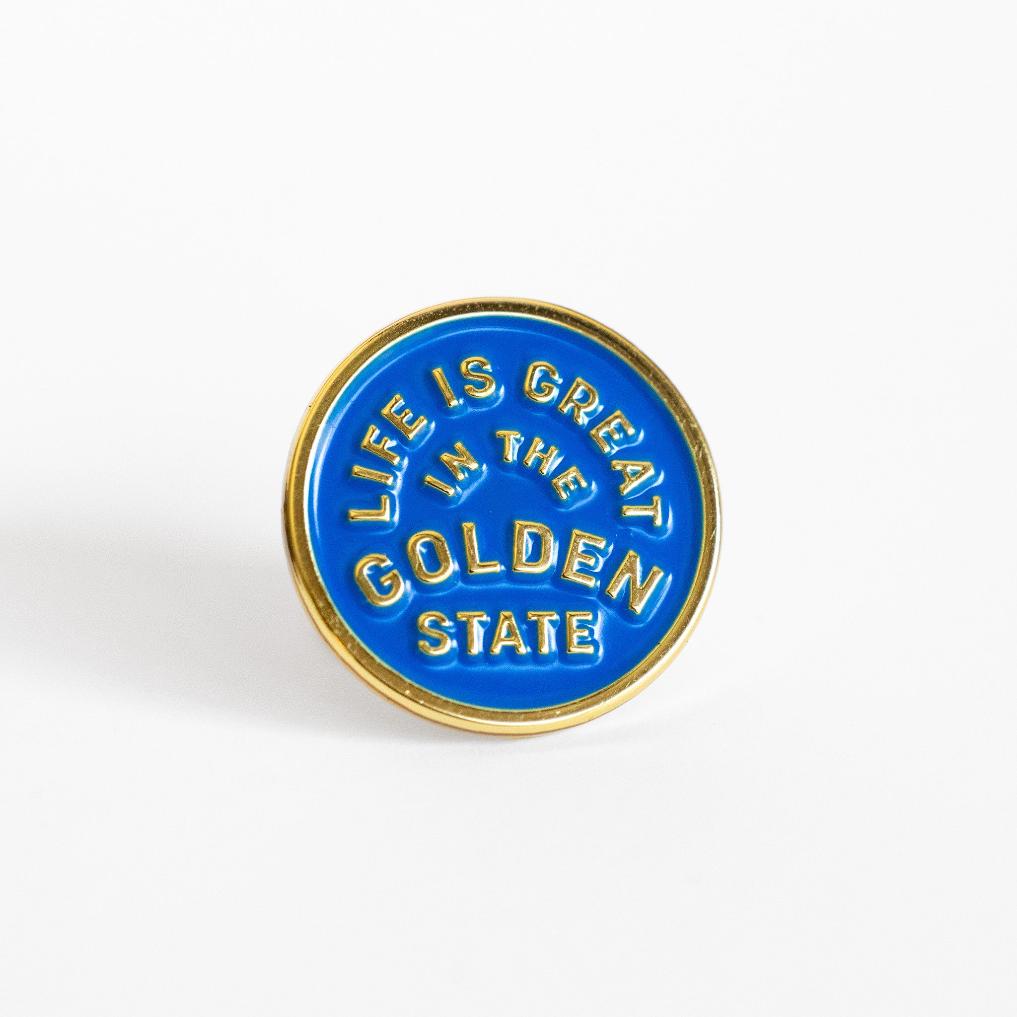 Life Is Great In The Golden State Enamel Pin - Metallic Gold