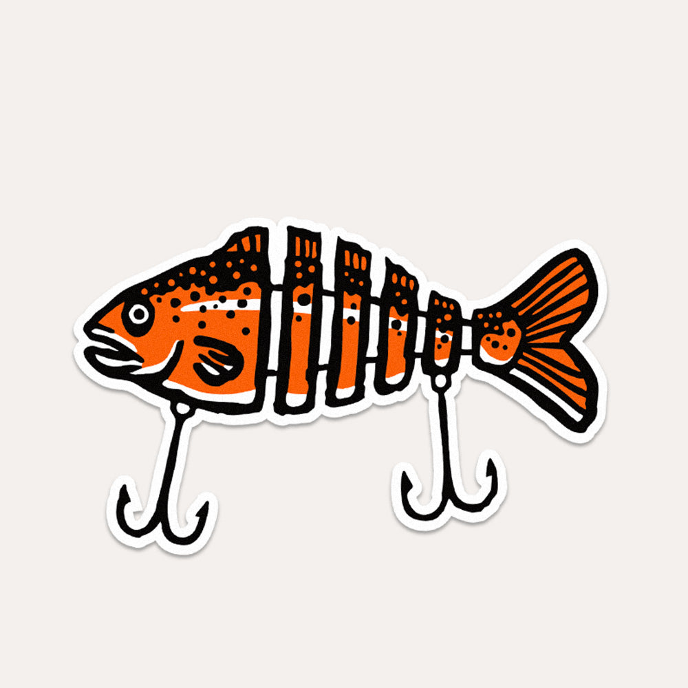 Orange Fishing Lure - Vinyl Sticker