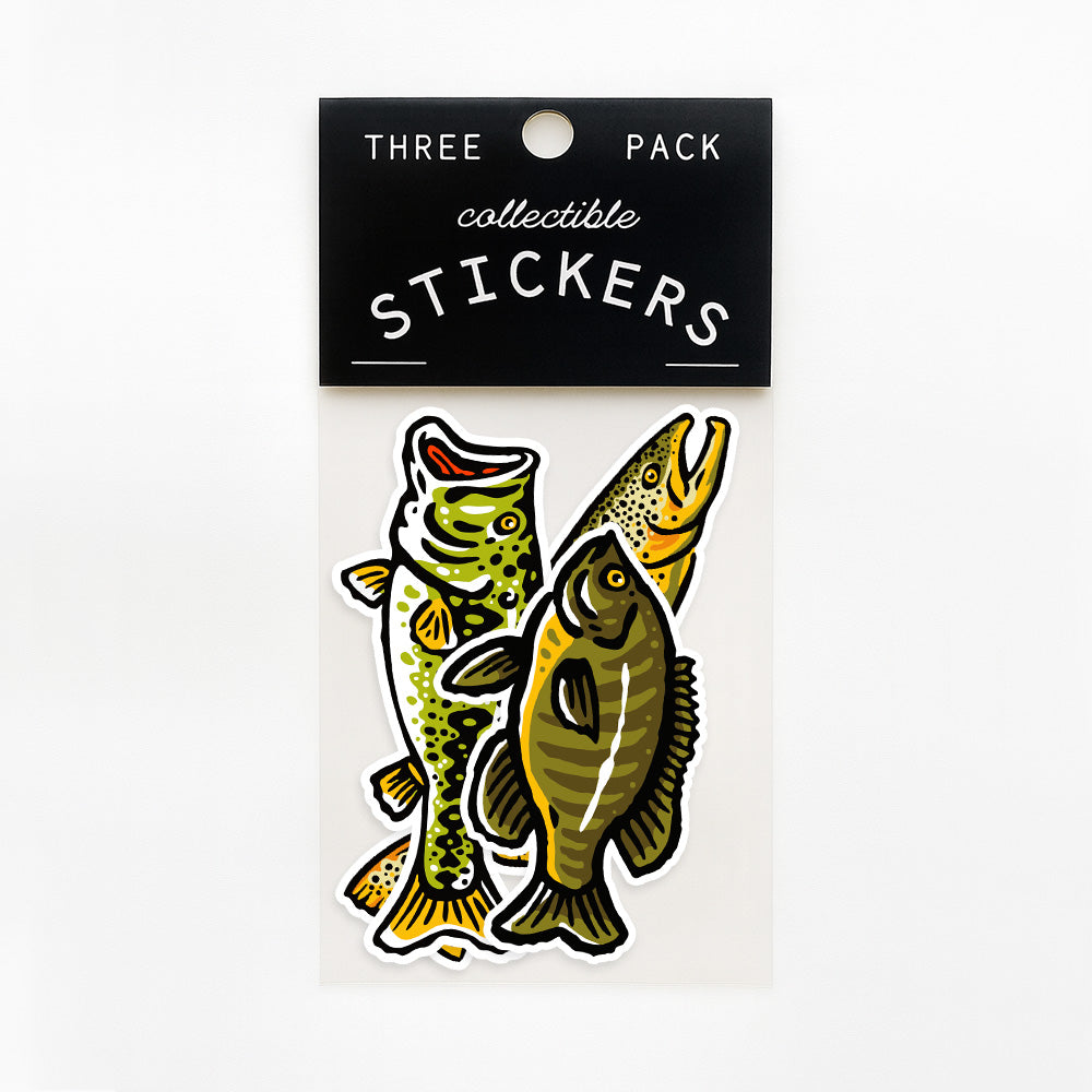 Freshwater Fish Vinyl Stickers - Three Pack