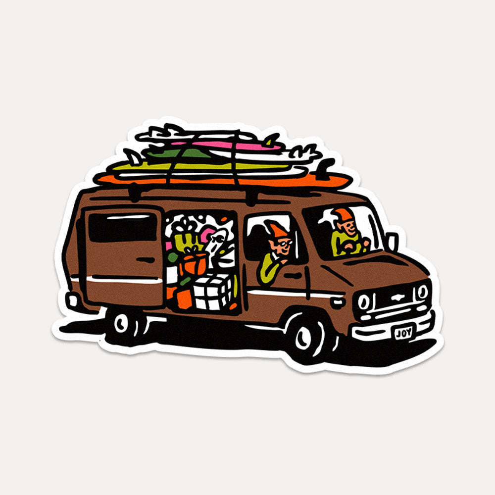 Santa's Van - Vinyl Sticker