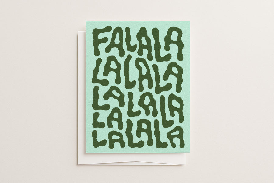 FaLaLa - Green - Blank Holiday Card