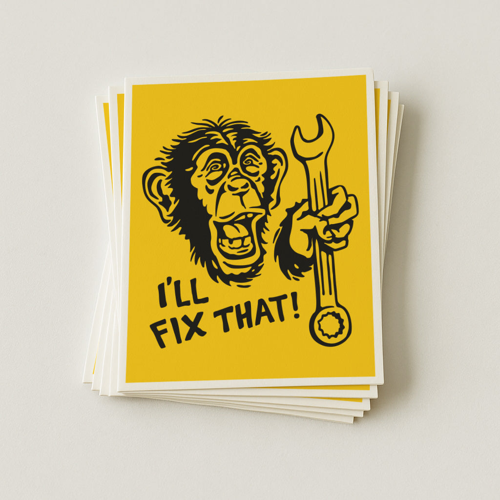 I'll Fix That! - Monkey - Illustration Print