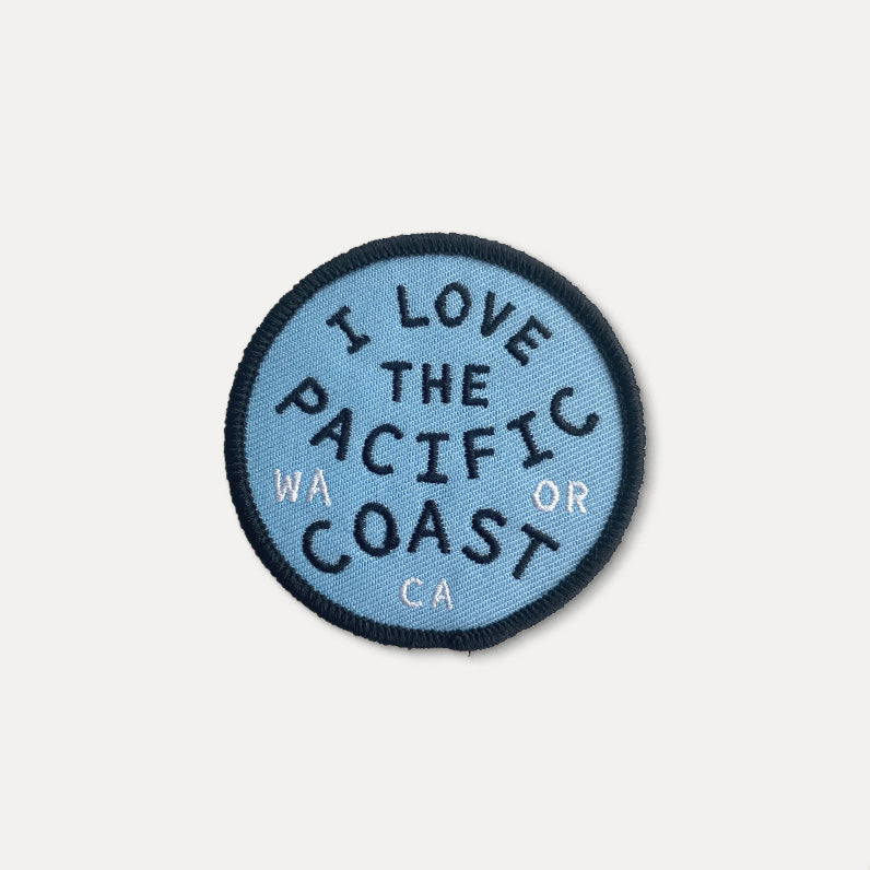 I Love The Pacific Coast - Iron On Patch - WA, OR, CA