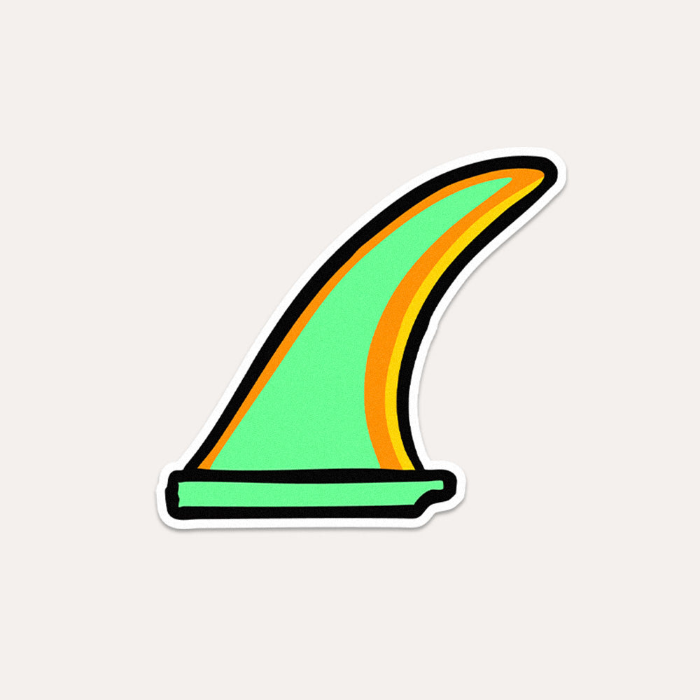 Multi Colored Surf Fin - Vinyl Sticker