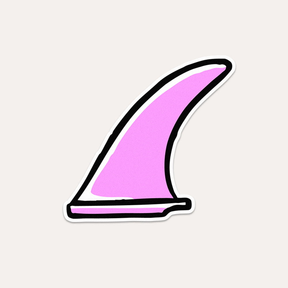Pink Surf Fin - Vinyl Sticker
