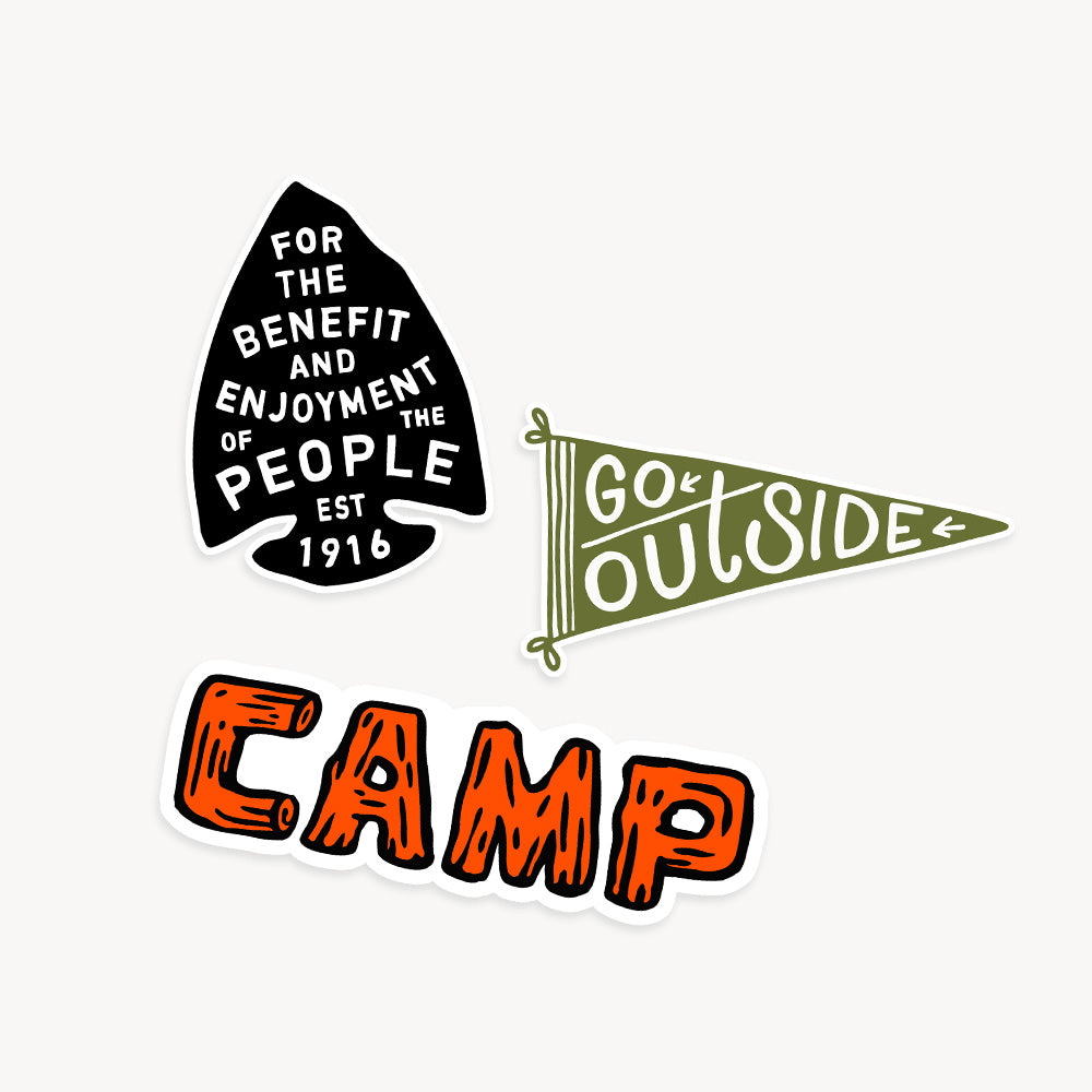 Camp 01 Vinyl Stickers - Three Pack