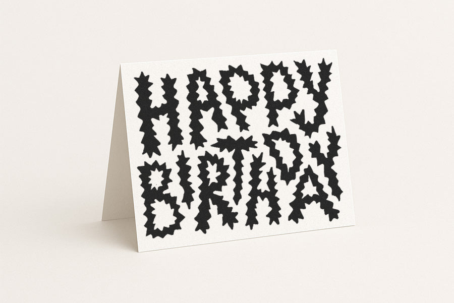 Happy Birthday B+W - Blank Card
