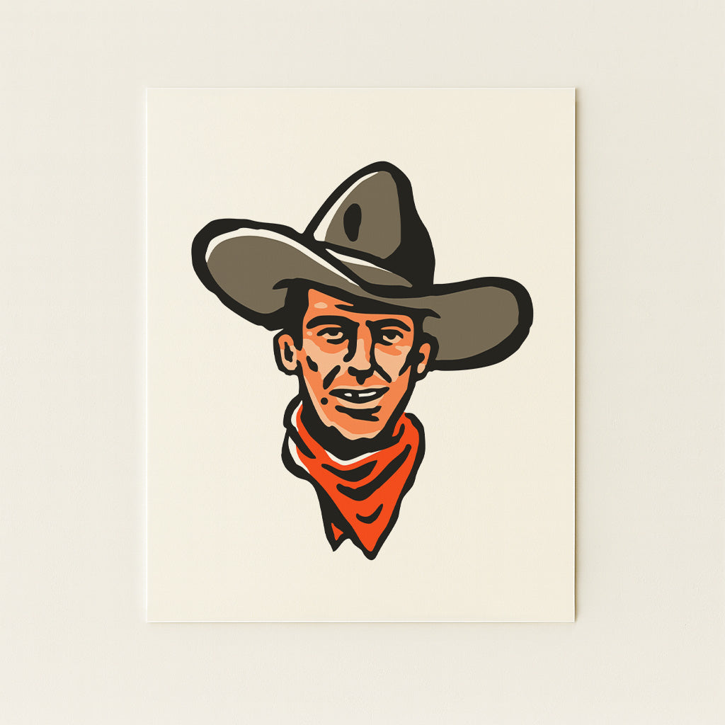 Cowboy Portrait - Illustration Print
