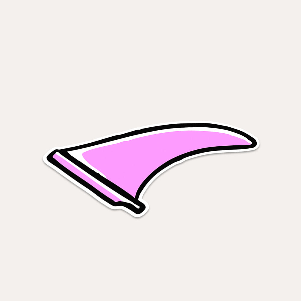 Pink Surf Fin - Vinyl Sticker