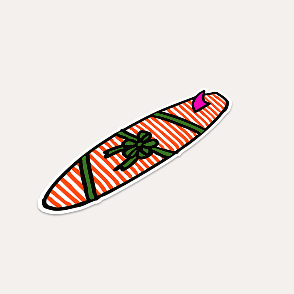 Gift Wrapped Surfboard - Vinyl Sticker