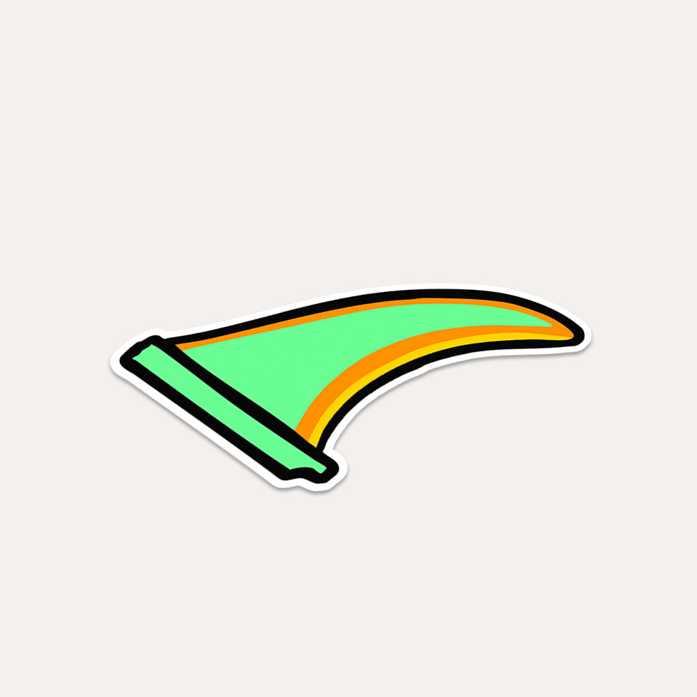 Multi Colored Surf Fin - Vinyl Sticker