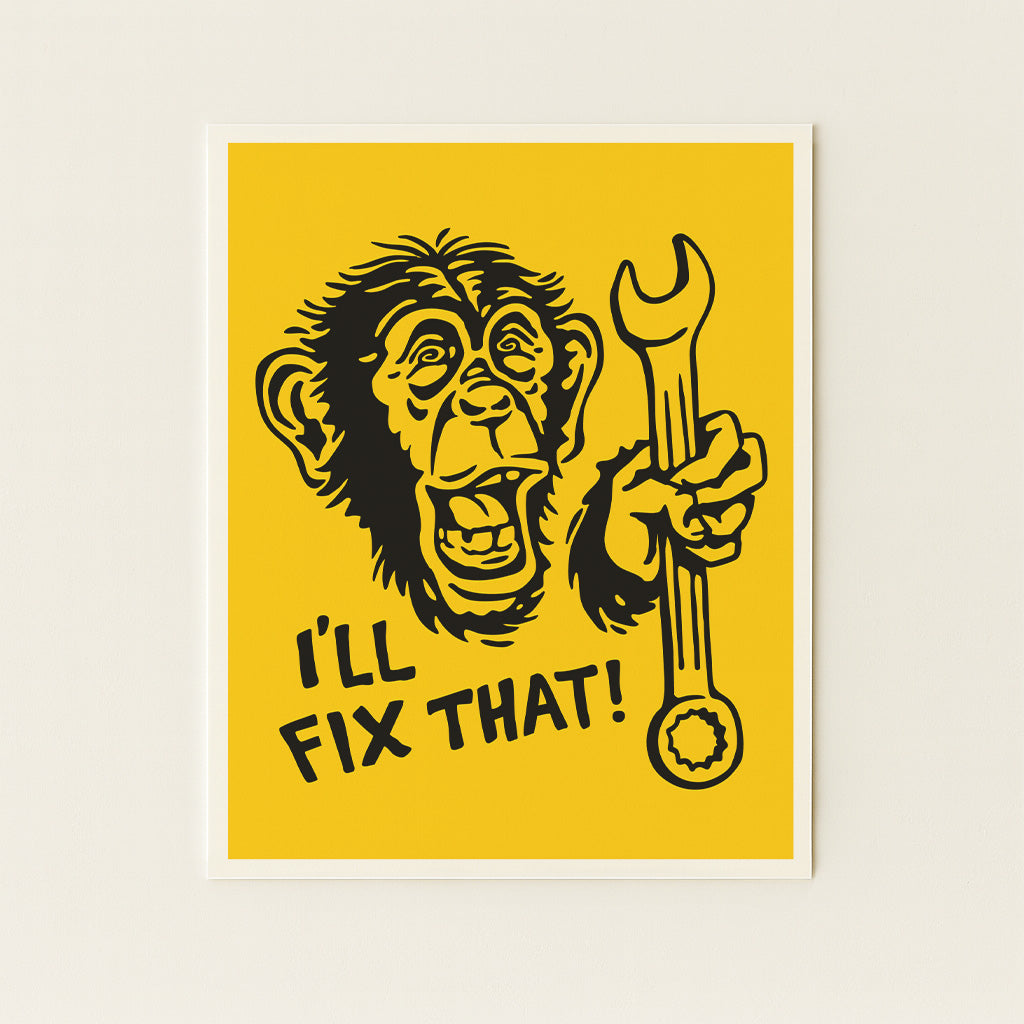 I'll Fix That! - Monkey - Illustration Print