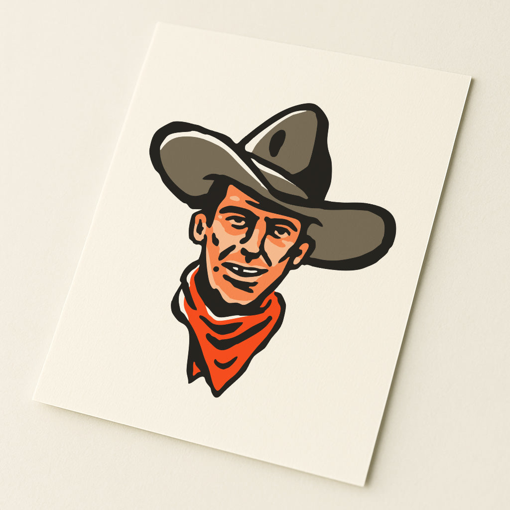 Cowboy Portrait - Illustration Print