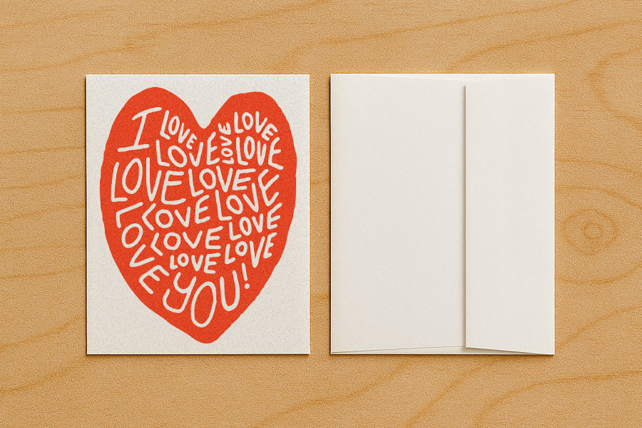 I Love Love Love You - Blank Card
