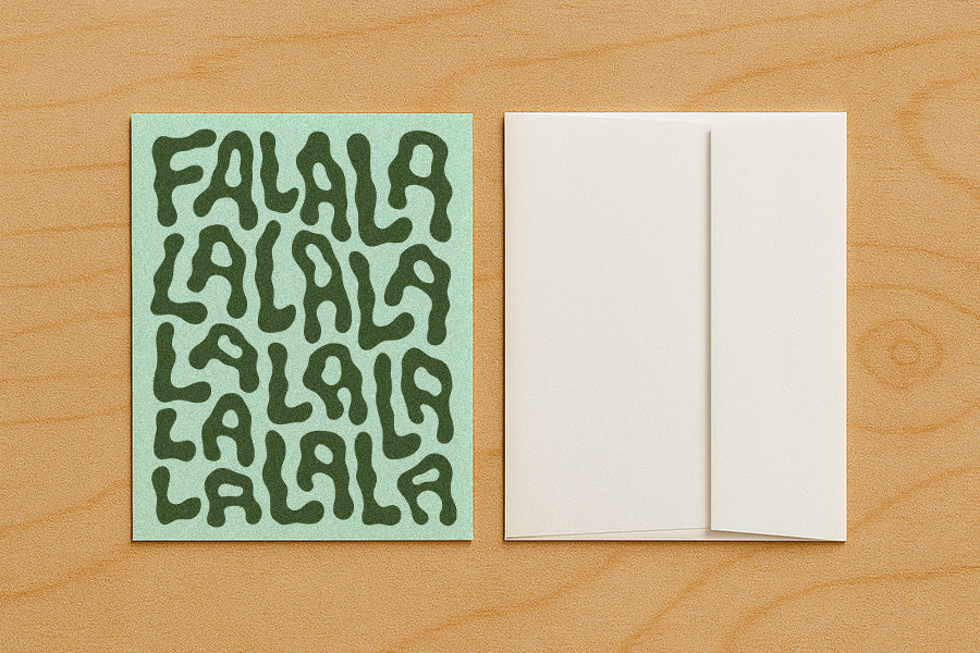 FaLaLa - Green - Blank Holiday Card