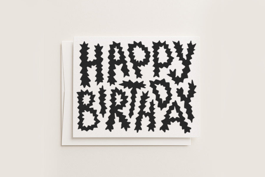 Happy Birthday B+W - Blank Card