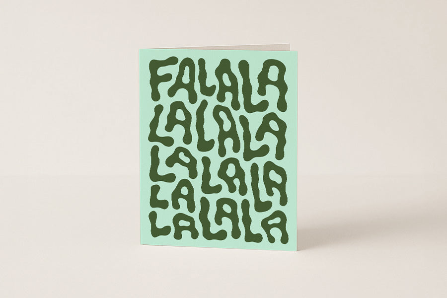FaLaLa - Green - Blank Holiday Card